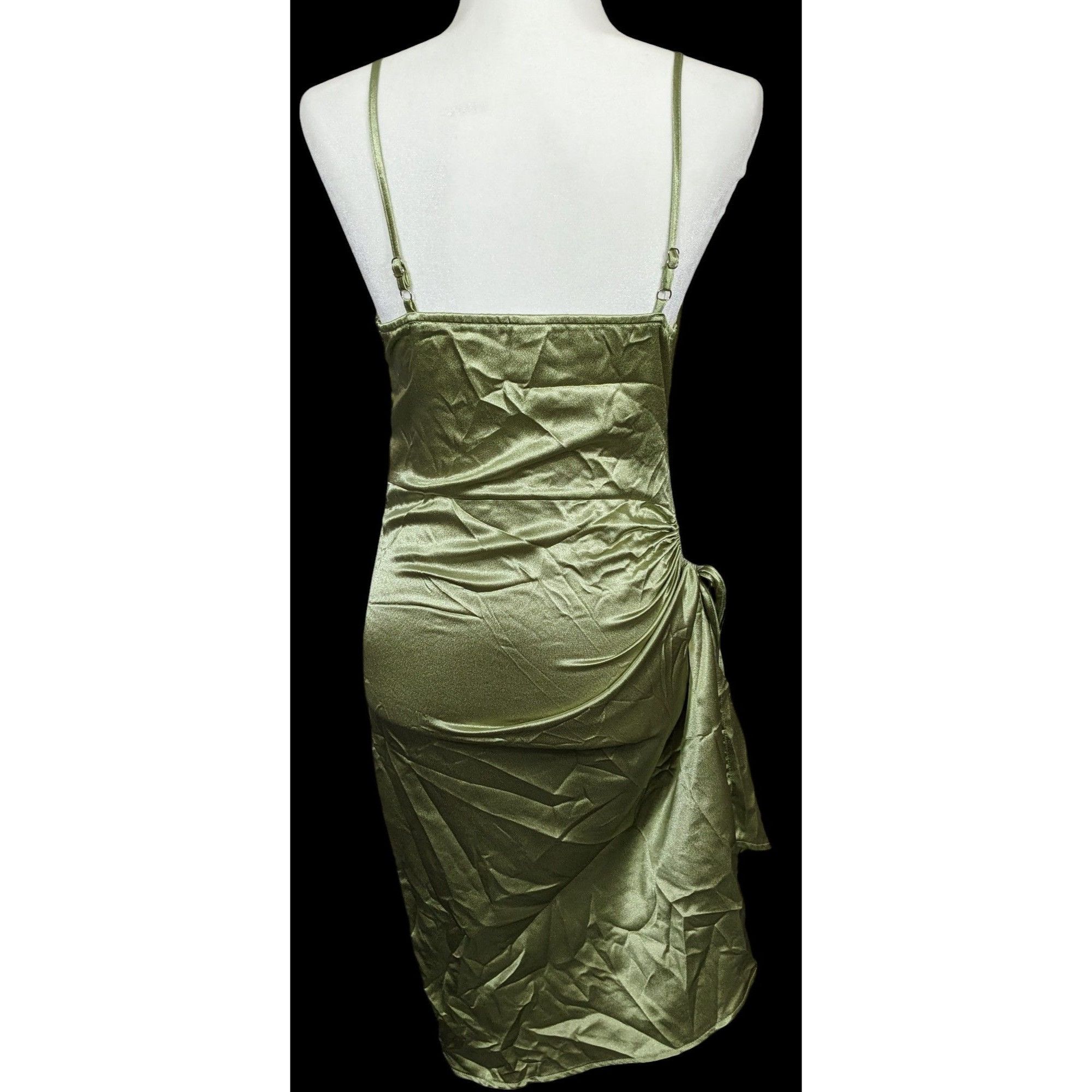 Other Elegant Open Midriff Green Satin Formal Dress Size S / US 4 / IT 40 - 2 Thumbnail