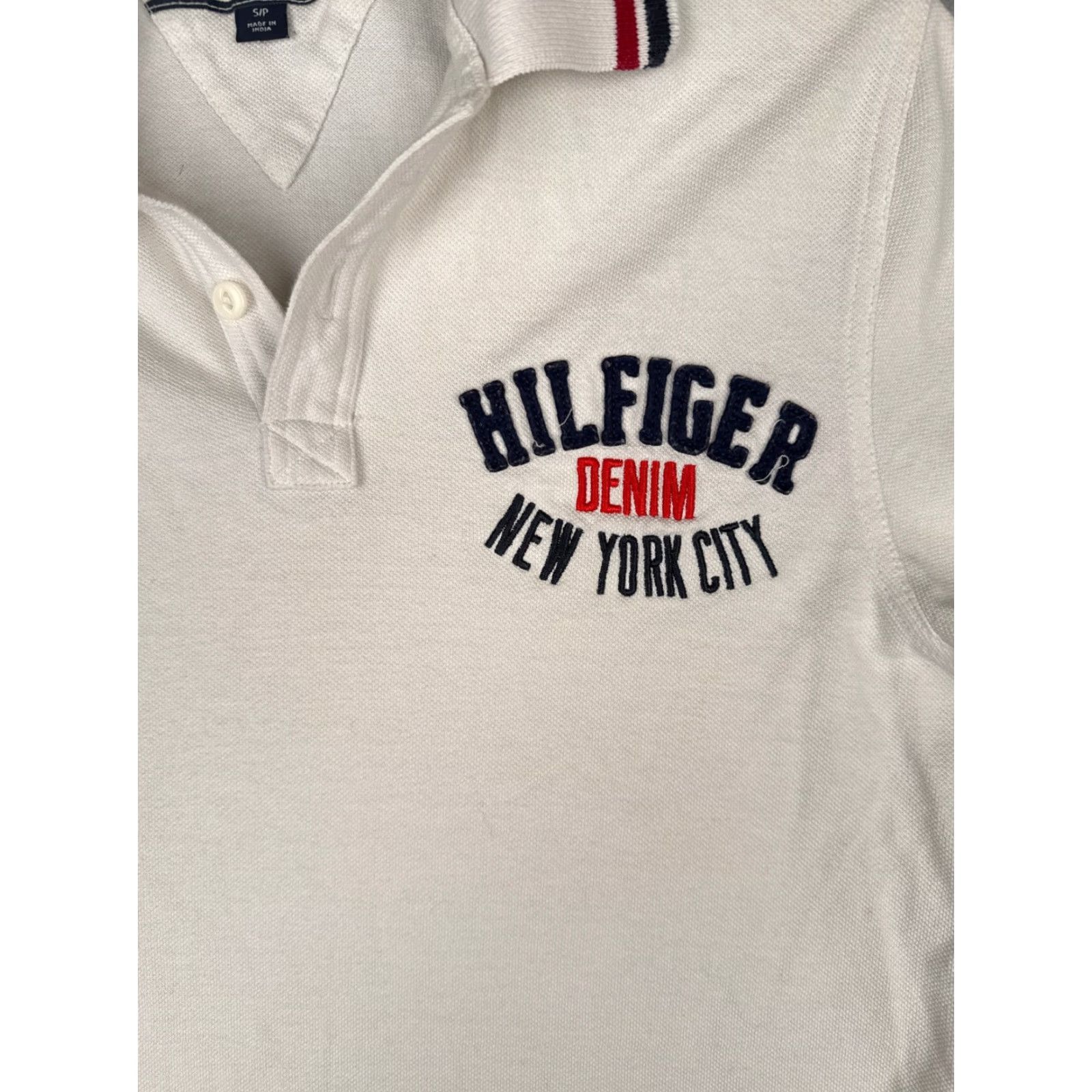 Tommy Hilfiger Tommy Hilfiger Polo Shirt Women Small White 100% Cotton Denim New York City Size S / US 4 / IT 40 - 6 Thumbnail