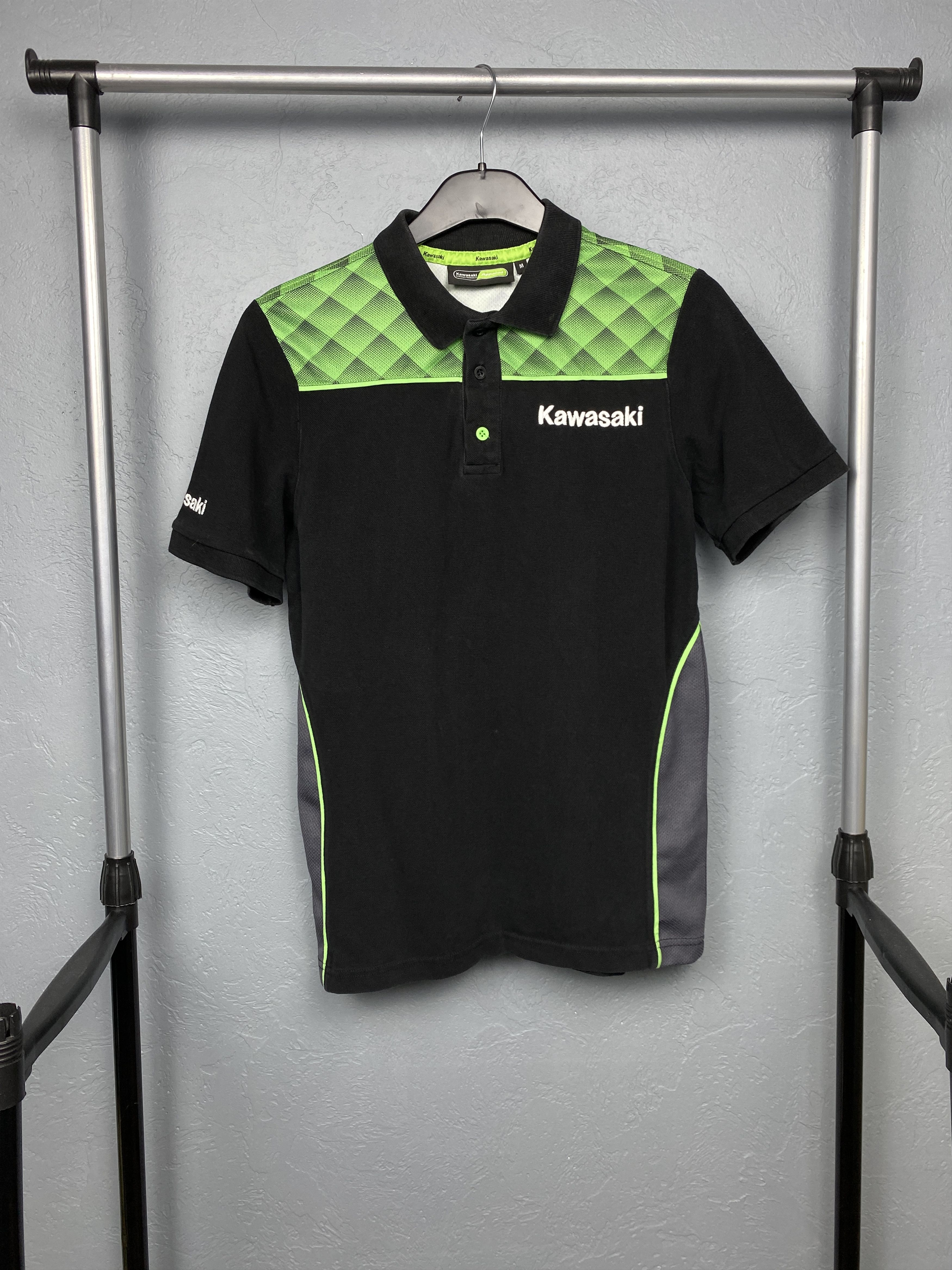 Japanese Brand Kawasaki Team Vintage Mens Polo Shirt Moto Racing Size US M / EU 48-50 / 2 - 1 Thumbnail