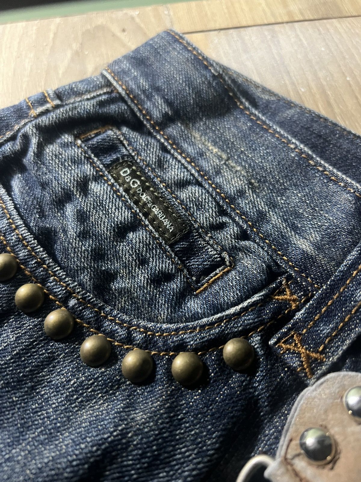 Dolce & Gabbana Dolce Gabbana AW04 ‘Forever’ Studded Denim Size US 29 - 9 Thumbnail