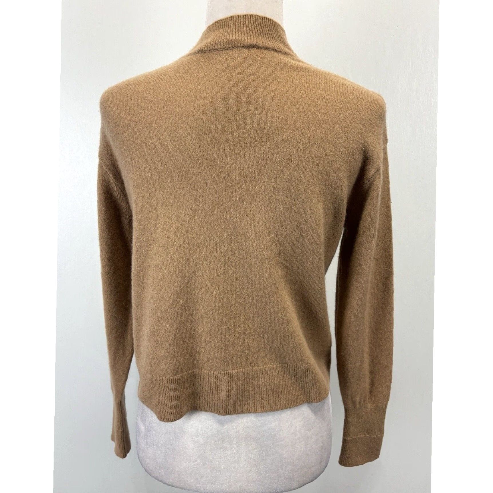 Everlane Everlane Cashmere Pullover Sweater Women's XS Brown Mock Neck Classic Designer Size XS / US 0-2 / IT 36-38 - 3 Thumbnail