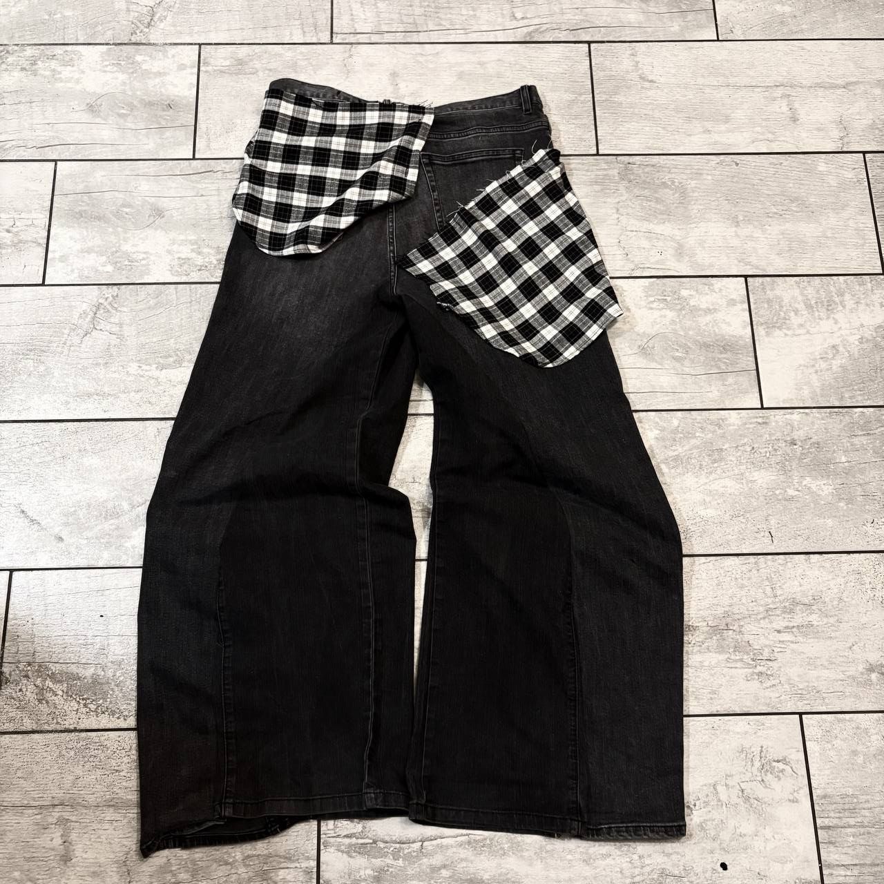 Japanese Brand Black Wide Leg Baggy – Handmade Streetwear Jeans Size US 36 / EU 52 - 7 Thumbnail