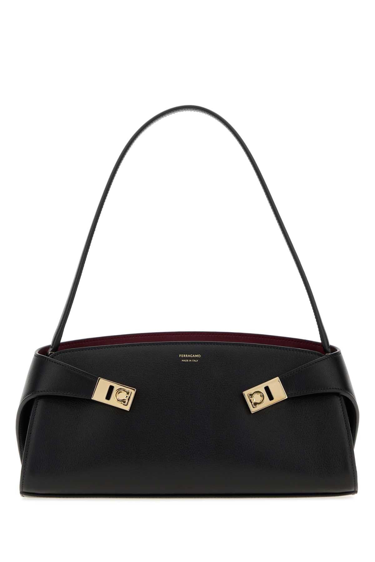 Salvatore Ferragamo Black Leather Hug Shoulder Bag Size ONE SIZE - 1 Thumbnail