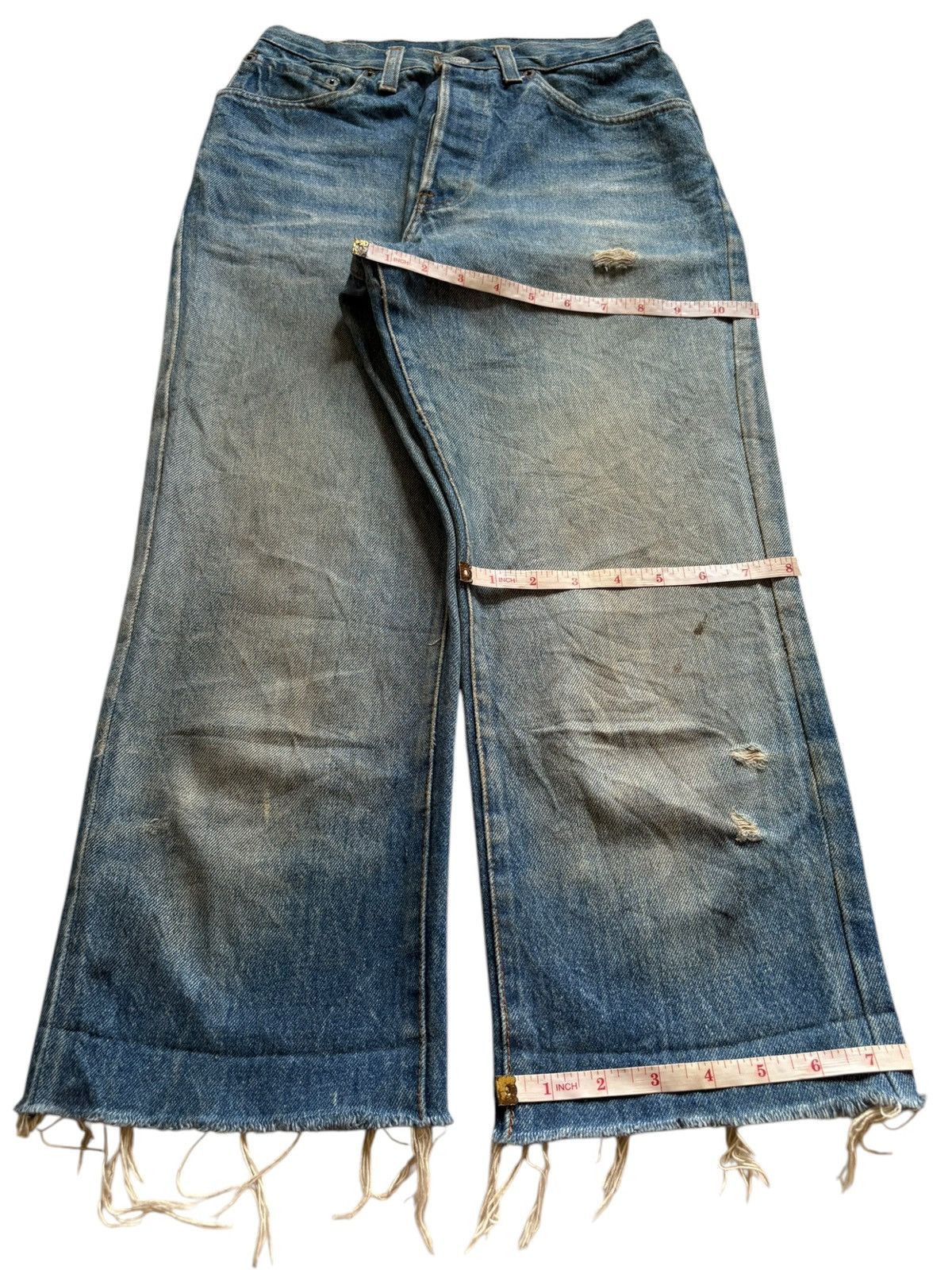 Levi's × Levi's Vintage Clothing Vintage 70s Levis 501 Mud Wash Distressed Jean Shorts Size US 26 / EU 42 - 13 Thumbnail