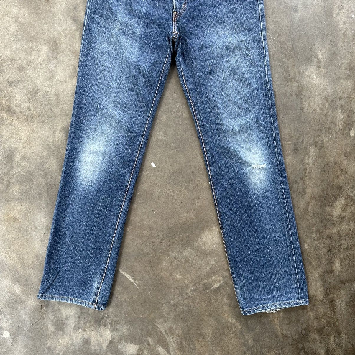 Japanese Brand Vintage Edwin Distressed Faded Denim Jean Pant W32 Size US 32 / EU 48 - 2 Thumbnail
