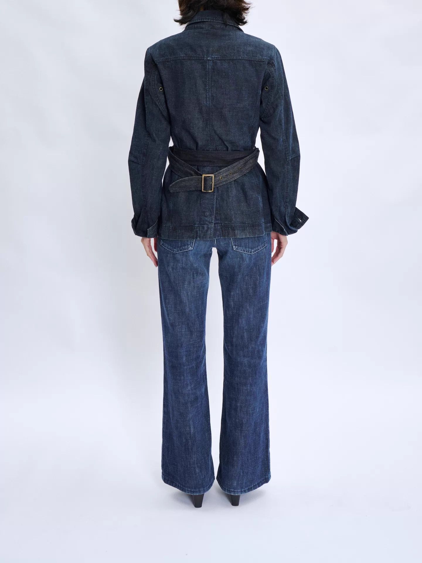 Prada PRADA 00s Linea Rossa Belted Denim Jacket Size M / US 6-8 / IT 42-44 - 4 Thumbnail