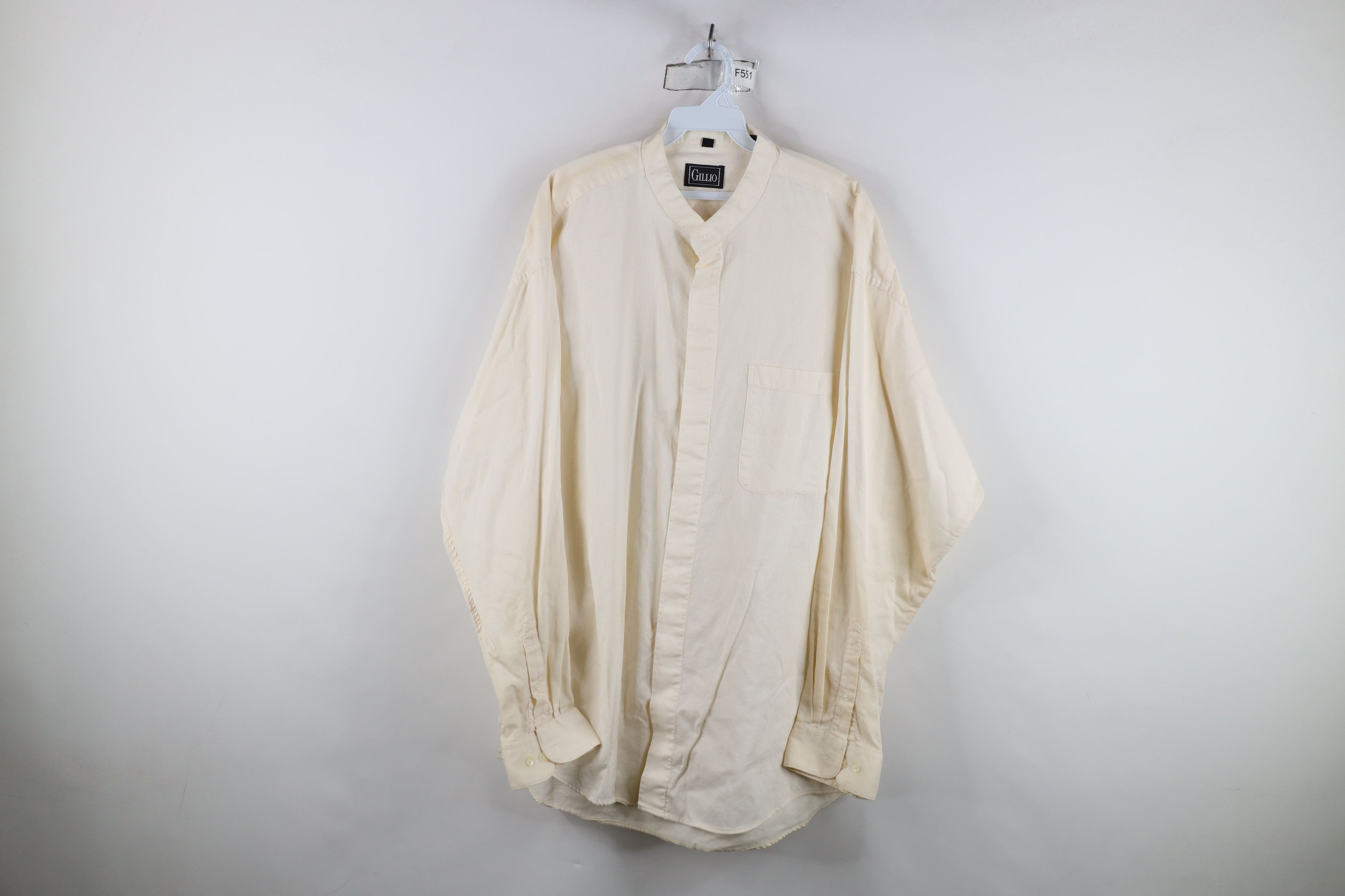 Vintage Vintage 90s Streetwear Ribbed Band Collar Button Shirt Size US XXL / EU 58 / 5 - 1 Thumbnail