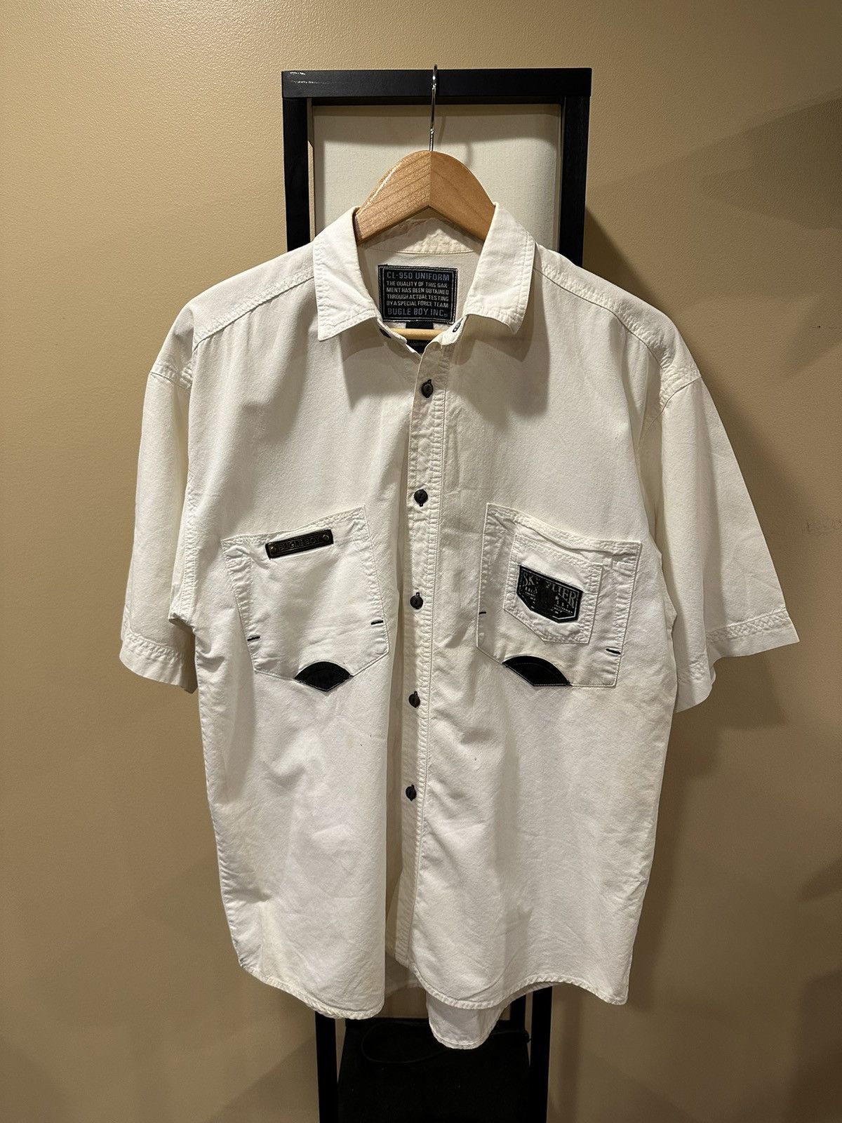 Bugle Boy × Vintage Bugle Boy Vintage white Button Up Shirt Hardware Size US M / EU 48-50 / 2 - 1 Thumbnail