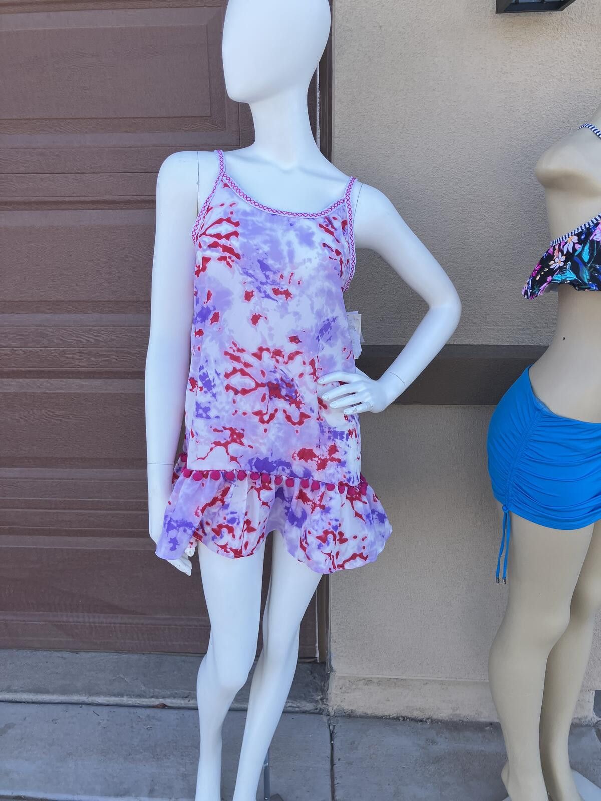 Other NWT Miken Swim Tie-Dye Ruffle Hem Dress Cover-Up Size Small Size ONE SIZE - 3 Thumbnail
