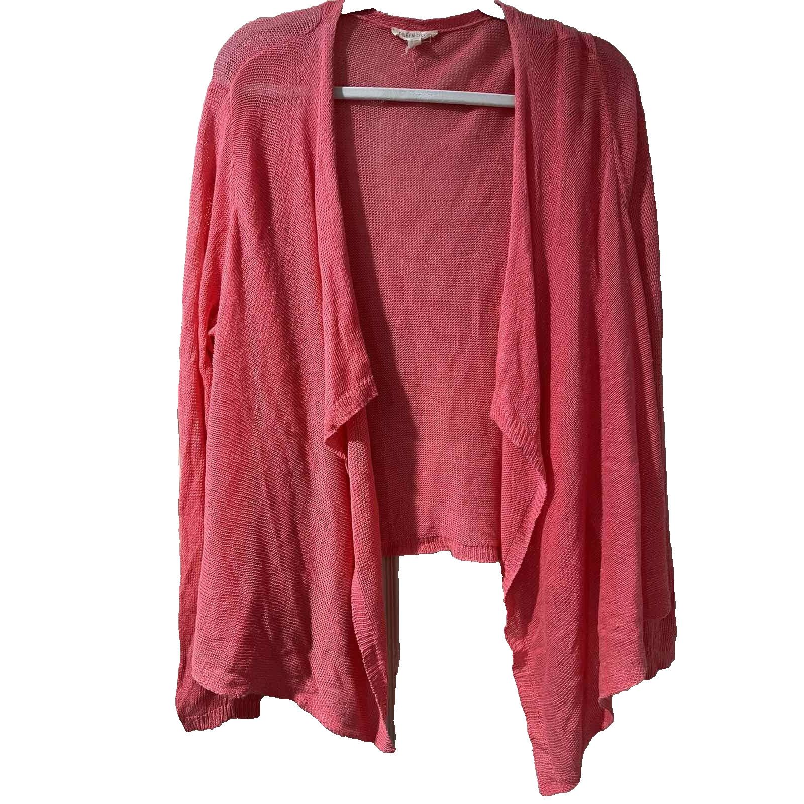 Eileen Fisher Eileen Fisher Organic Linen Cardigan Coral Size M A001378 Size M / US 6-8 / IT 42-44 - 7 Thumbnail