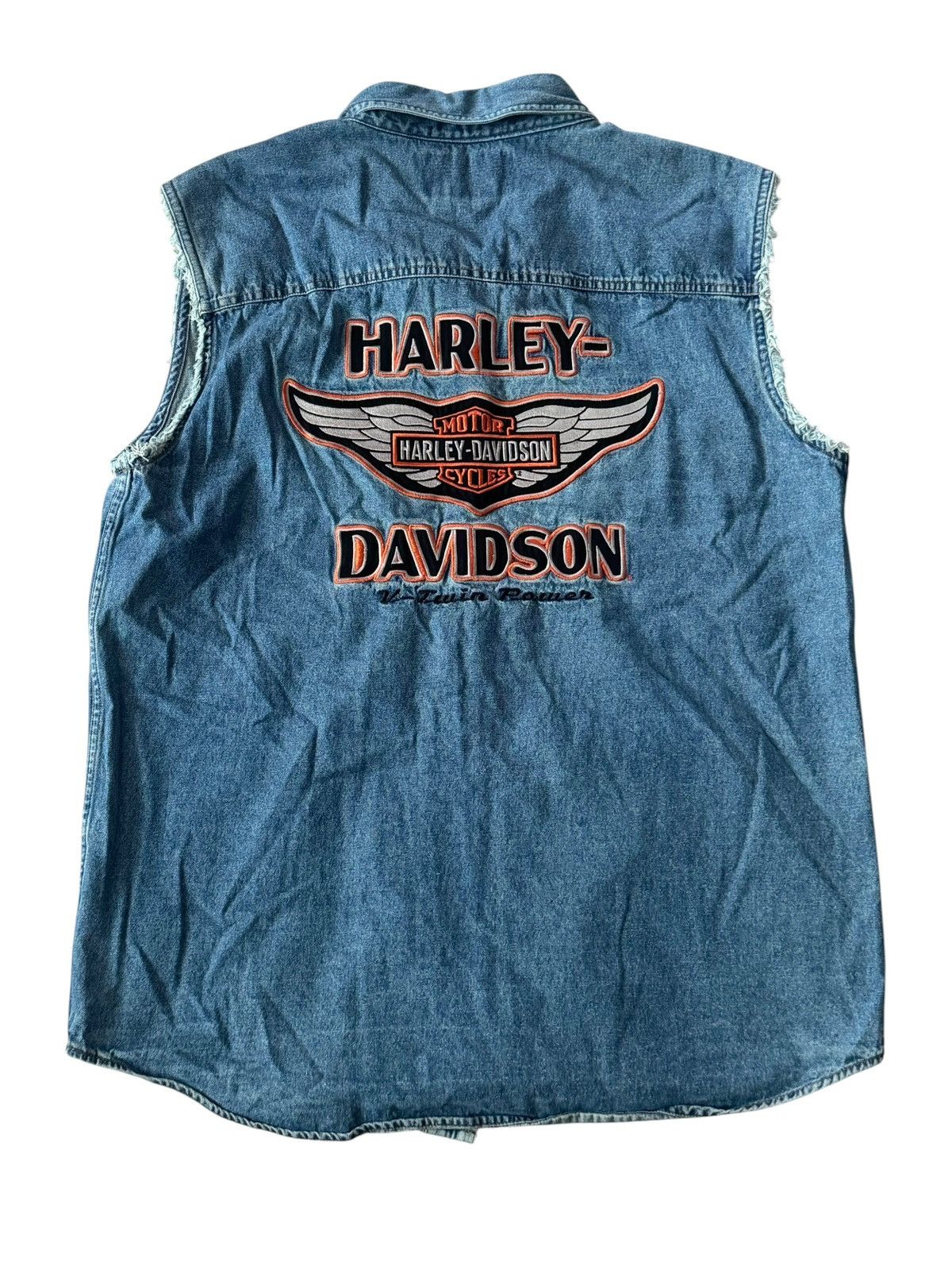 Harley Davidson Harley Davidson USA Vintage Button Up Denim Vest Large Size US L / EU 52-54 / 3 - 7 Thumbnail