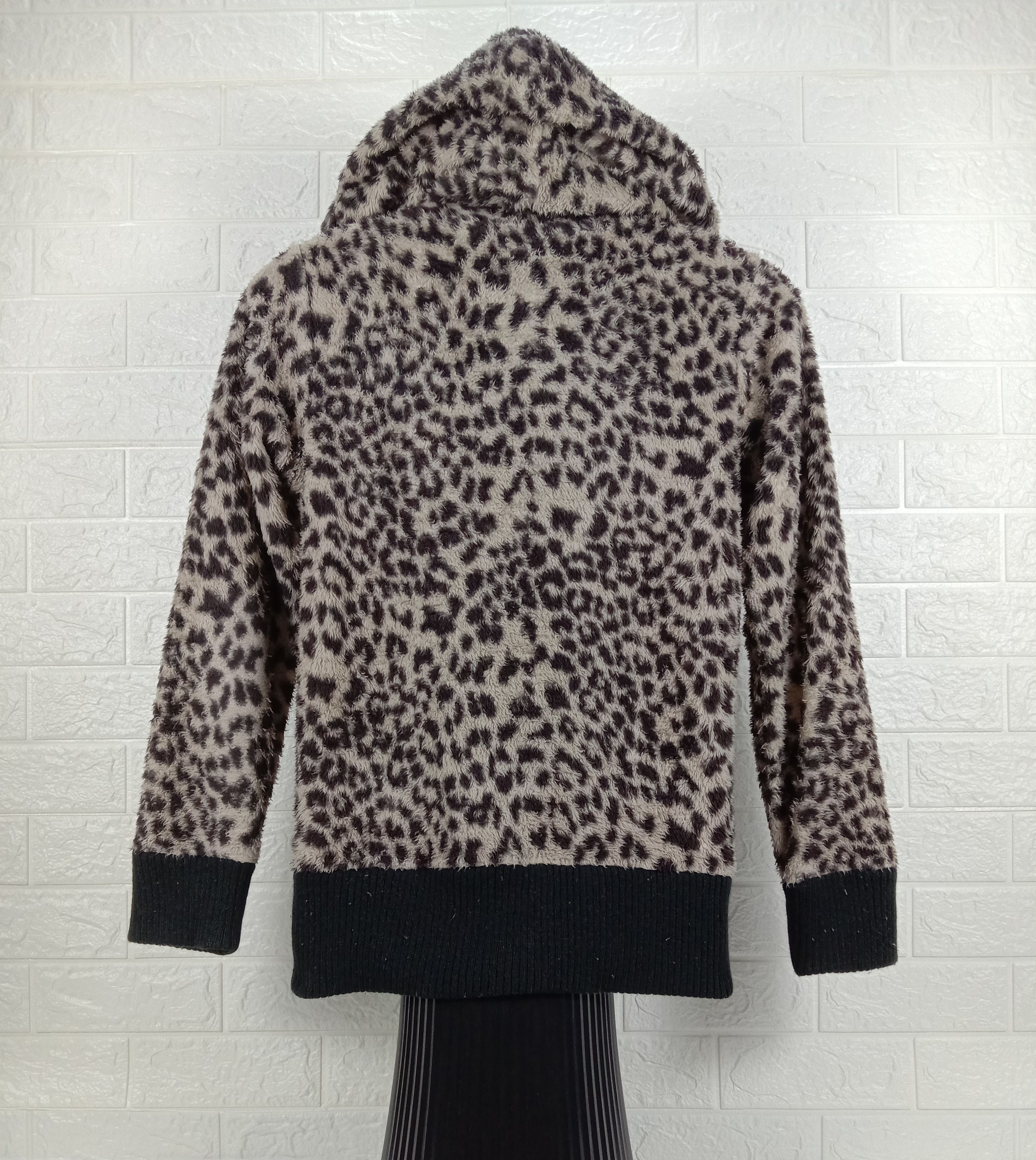 Japanese Brand Vintage Sorridere Leopard Fleece Zipper Hoodie Sweatshirt Size M / US 6-8 / IT 42-44 - 4 Thumbnail