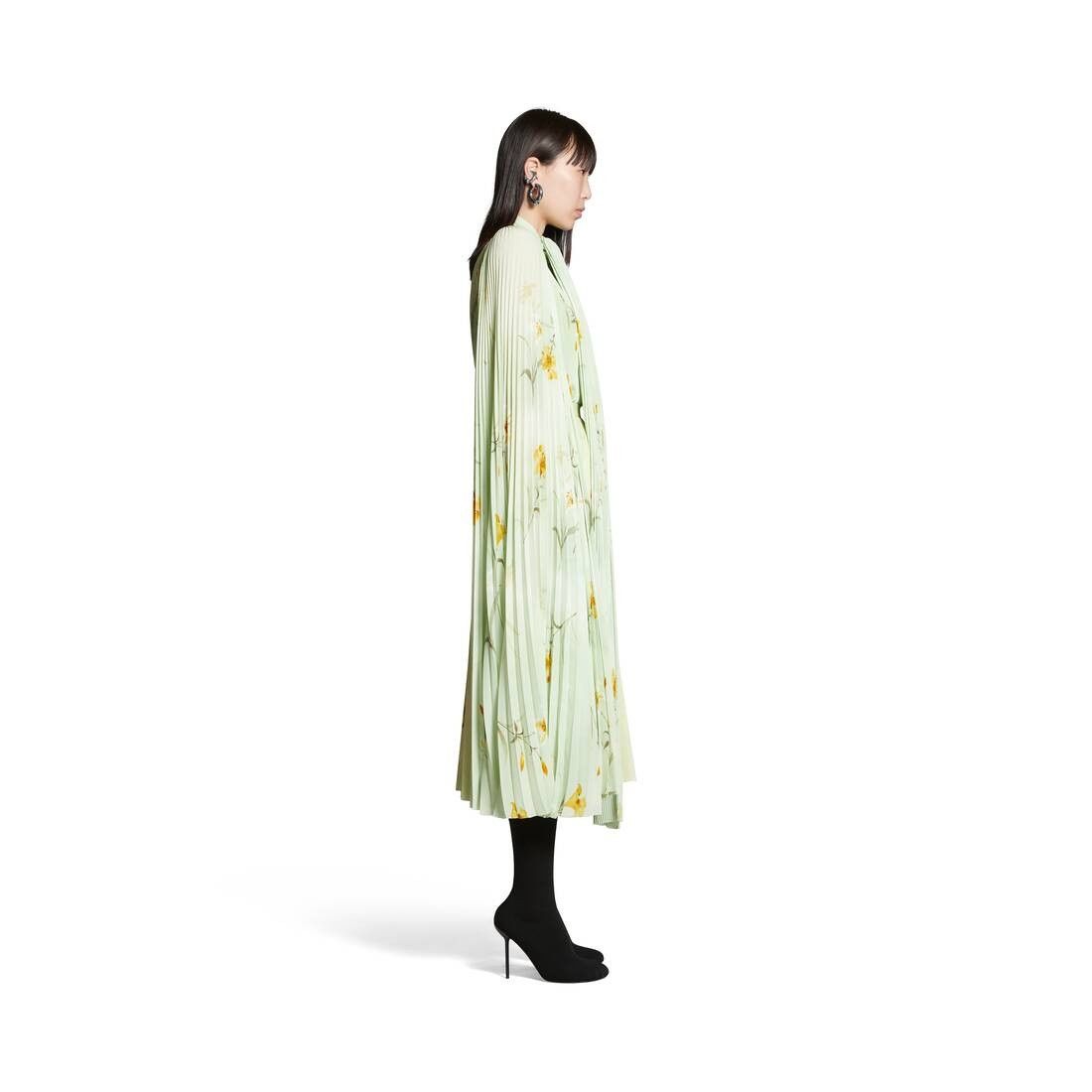 Balenciaga o1bcso1str0525 Lilies Scarf Pleated Blouse in Multicolor Size L / US 10 / IT 46 - 3 Thumbnail
