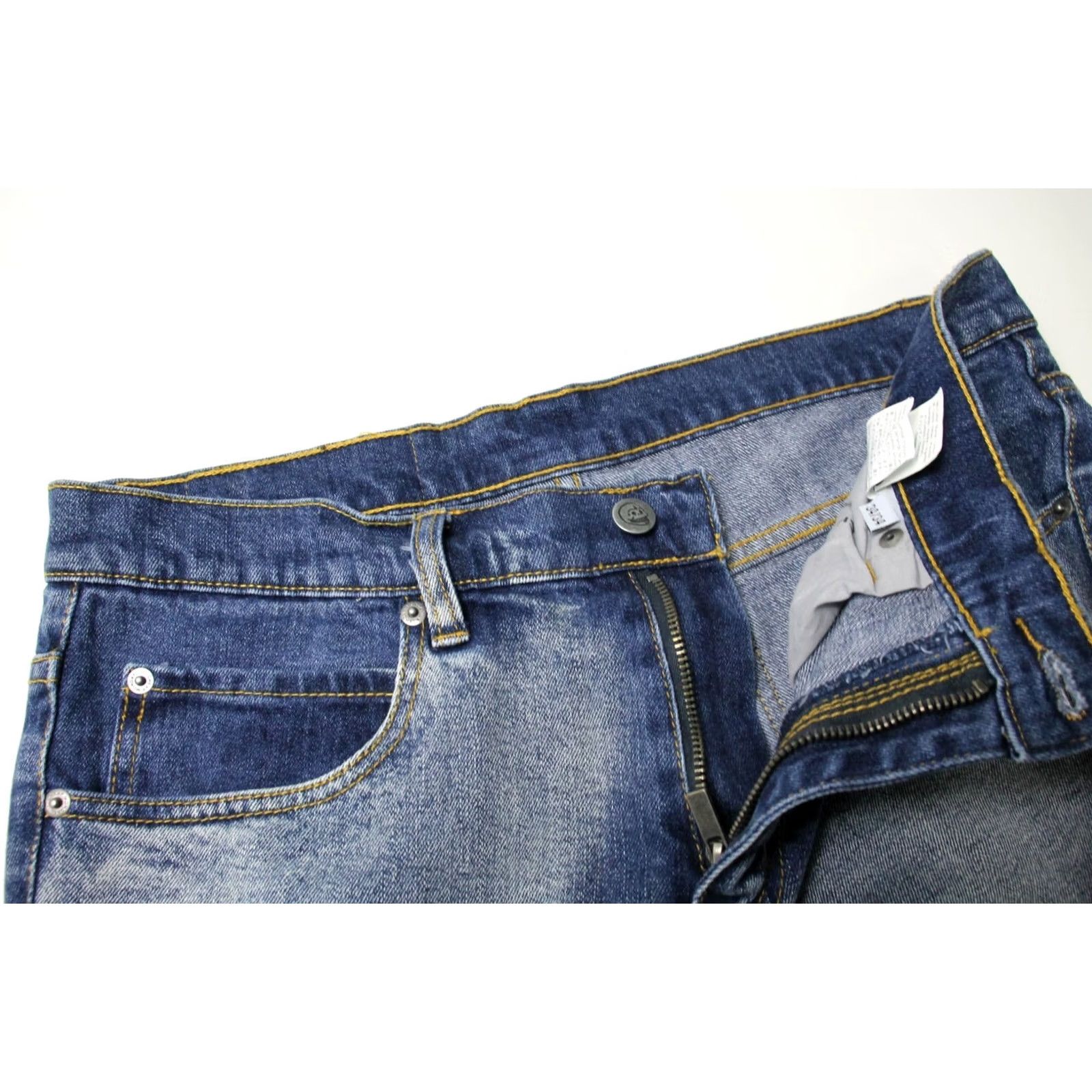Cheap Monday Cheap Monday Jeans Men Slim Zip Low Bleach Print W34/L34 Faded Blue Denim Slim Fit Distressed No Pattern Casual Blue Jeans Size US 34 / EU 50 - 4 Thumbnail