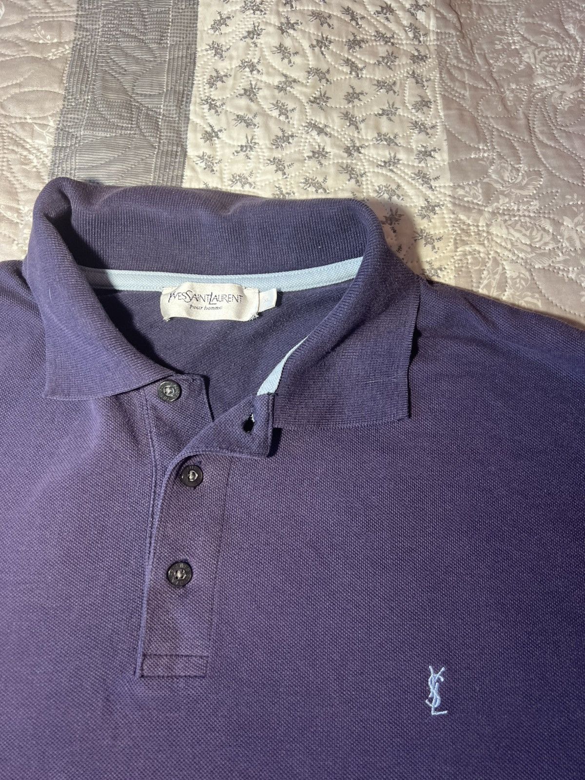 Saint Laurent Paris × Yves Saint Laurent YVES SAINT LAURENT POLO SHIRT XL SIZE ysl purple-blue Size US XL / EU 56 / 4 - 2 Thumbnail