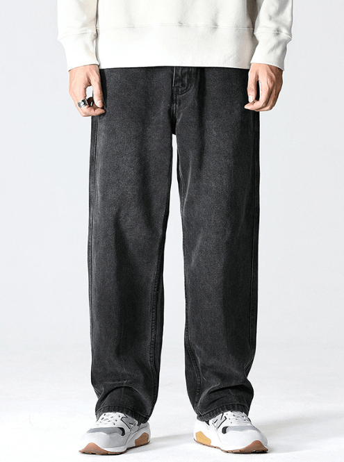 Japanese Brand Loose washed men's distressed wide-leg straight jeans Size US 32 / EU 48 - 1 Thumbnail