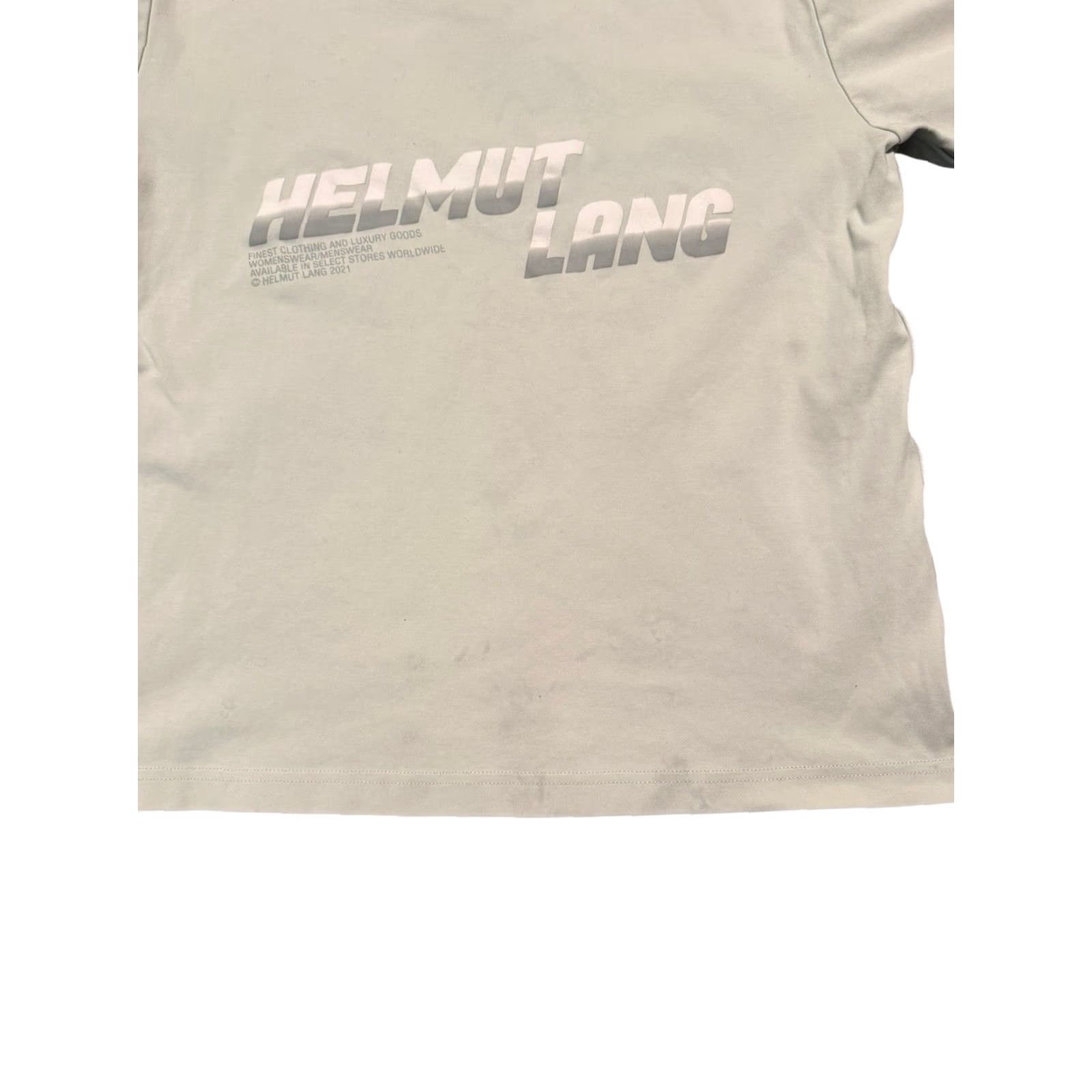 Helmut Lang Helmut Lang Piping Tee Mens Size Medium Smoke Grey Back Logo Graphic 2021 Size US M / EU 48-50 / 2 - 5 Thumbnail