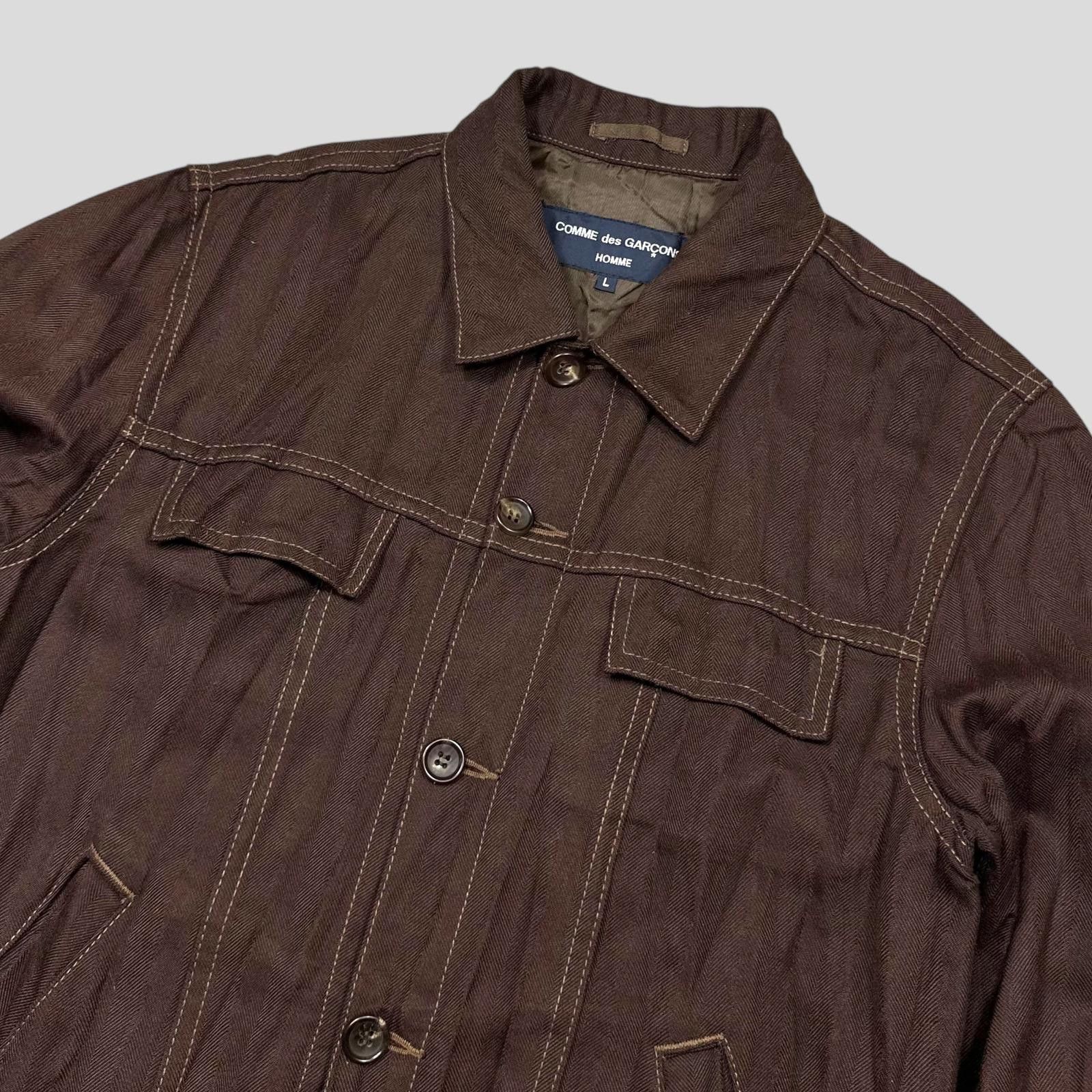 Comme des Garcons CDG Homme 2004 Crinkle Striped Work Jacket - L (M) Size US L / EU 52-54 / 3 - 5 Thumbnail