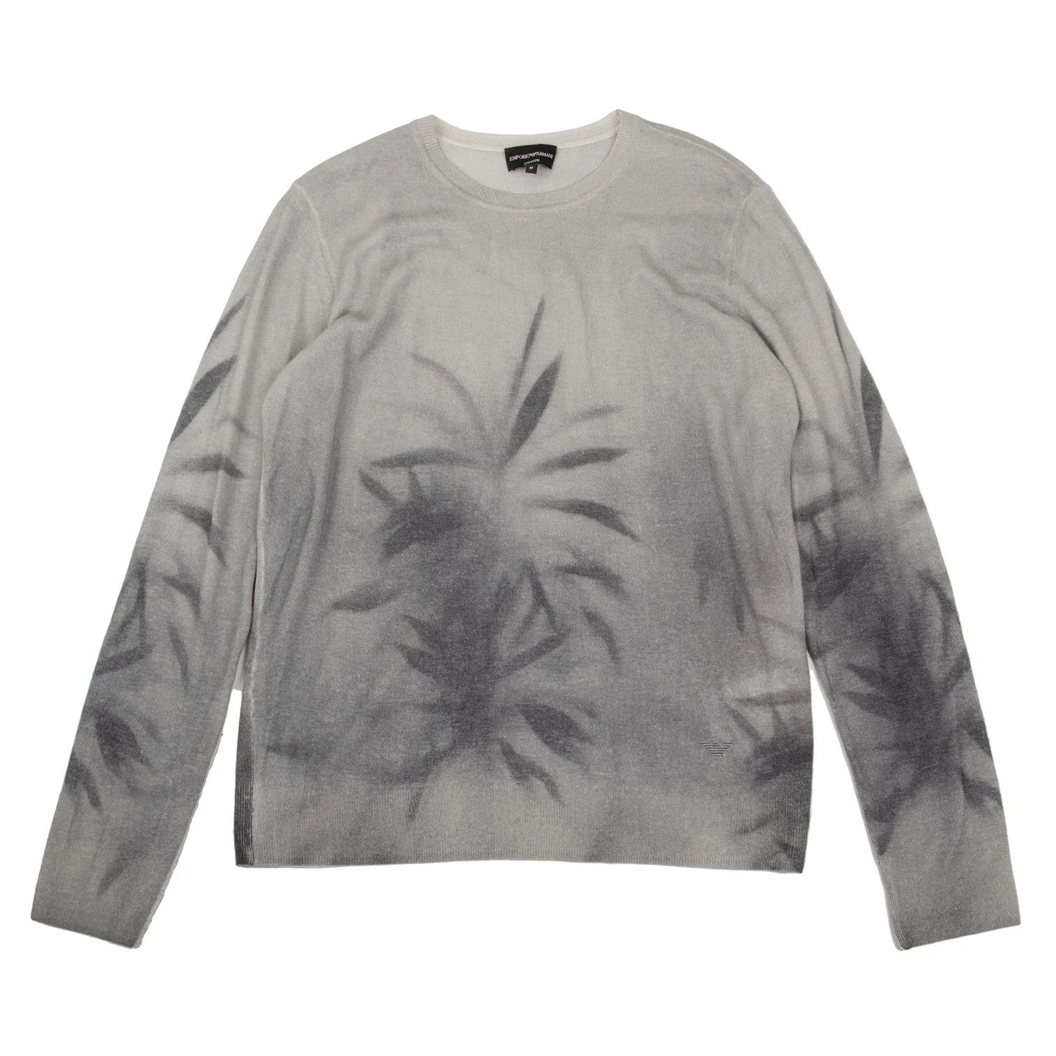 Emporio Armani Botanical Print Cashmere Knit in Light Gray M Size US M / EU 48-50 / 2 - 1 Thumbnail
