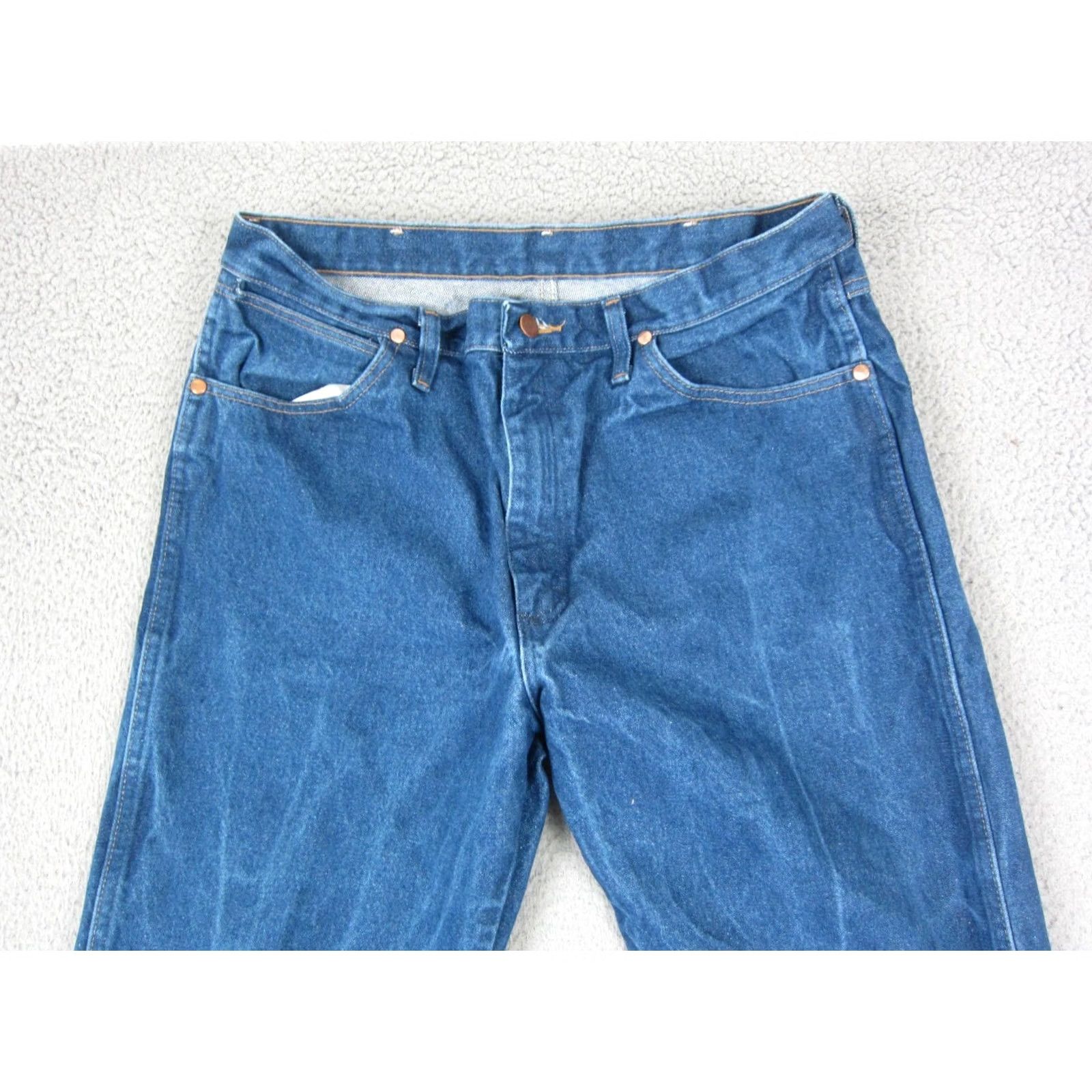 Wrangler Wrangler Jeans Men 36x32 Denim Blue 5-Pocket Straight Regular Mid Rise Cowboy Cut 13MWZ Y2K Vintage 90s Western Mens Wrangler Cowboy Cut Jeans Size US 36 / EU 52 - 4 Thumbnail