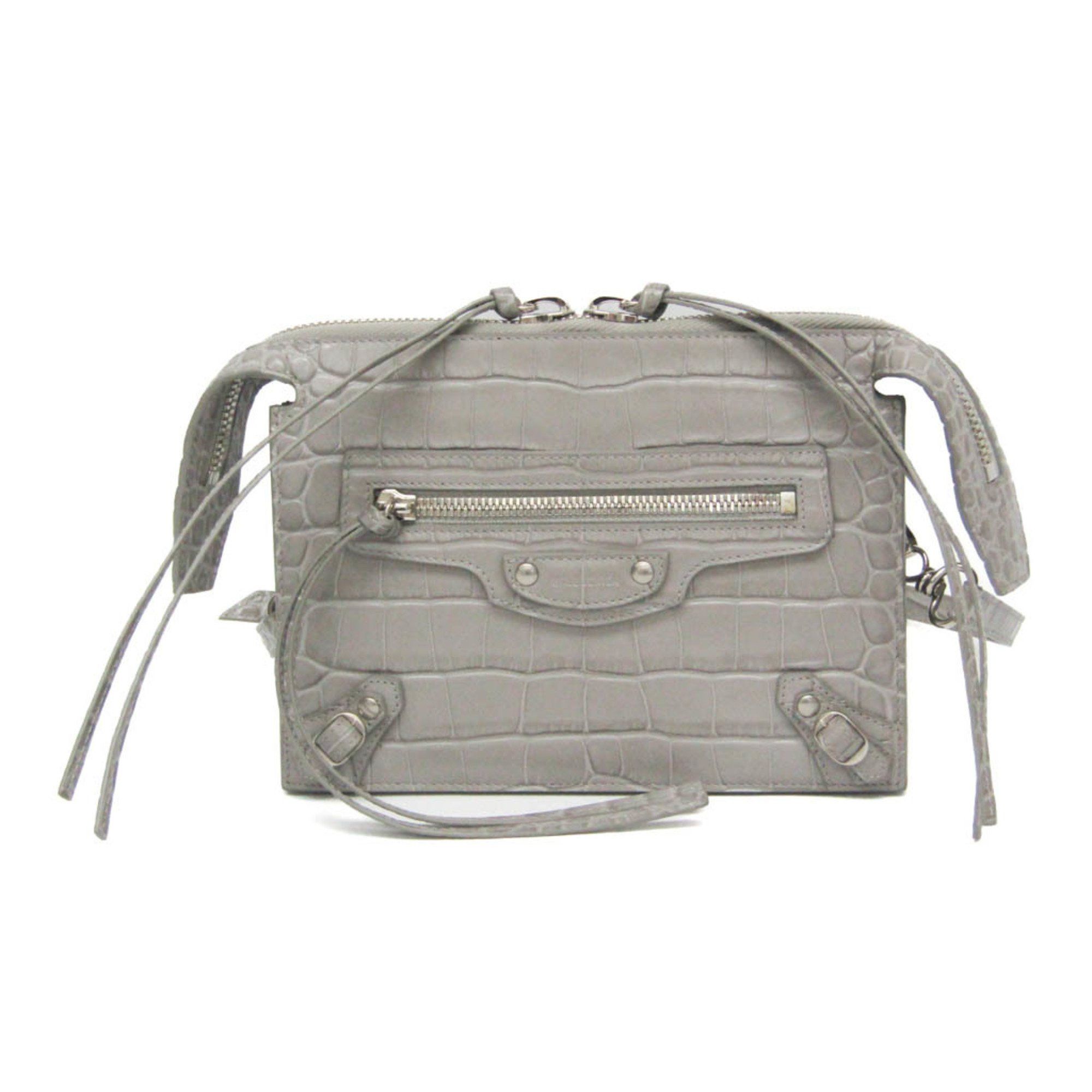 Balenciaga Balenciaga 655247 Women's Leather Shoulder Bag Gray Size ONE SIZE - 1 Thumbnail