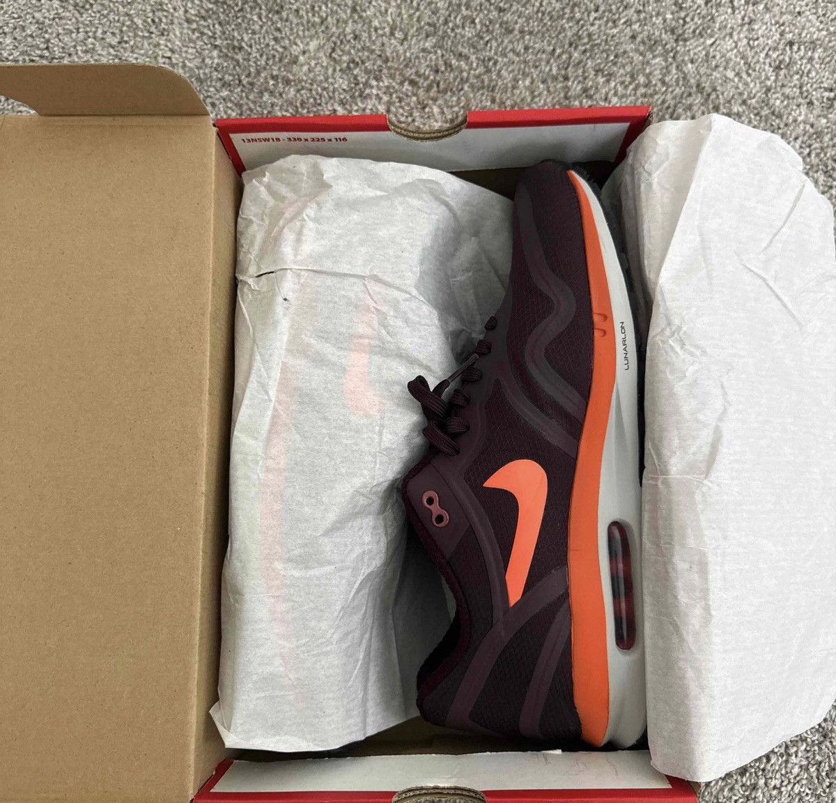 Nike Nike Air Max 1 Lunar WR “Deep Burgundy” (654470-600) Size US 12 / EU 45 - 1 Thumbnail