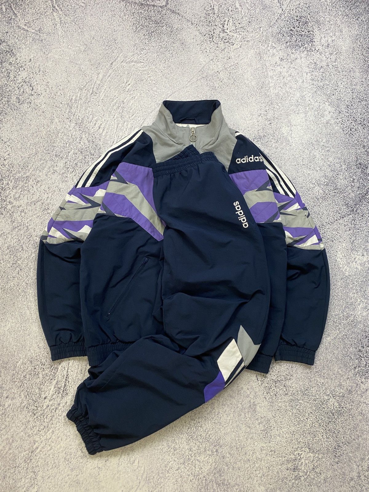 Adidas × Vintage Vintage 90s Adidas Y2K Retro Hype Nylon Track Suit Size US M / EU 48-50 / 2 - 1 Thumbnail