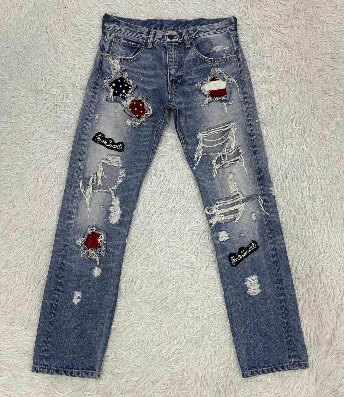 Japanese Brand Cozy Art Style Sweats & Bloods RNA Flare Jeans Pant Size US 30 / EU 46 - 1 Thumbnail