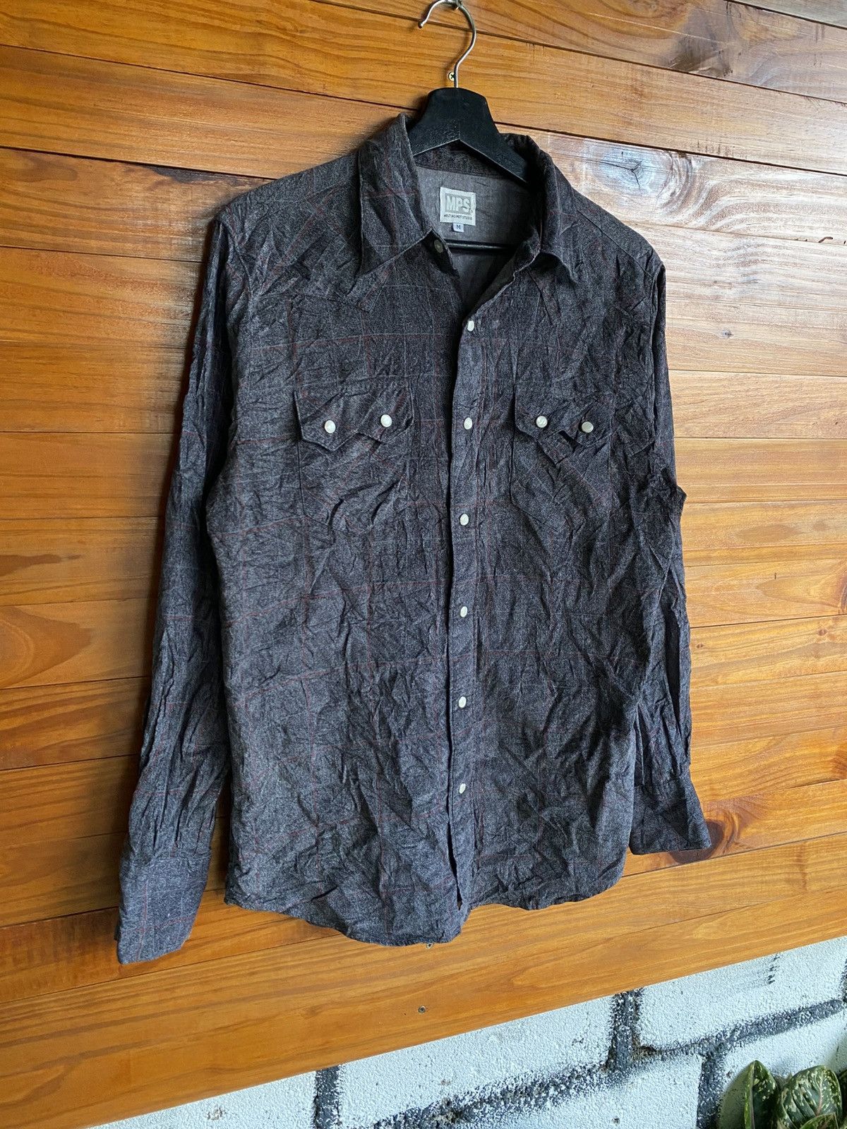 Japanese Brand Vintage MPS Japanese Cotton Check Shirt Plaid Button-Up Size US M / EU 48-50 / 2 - 5 Thumbnail
