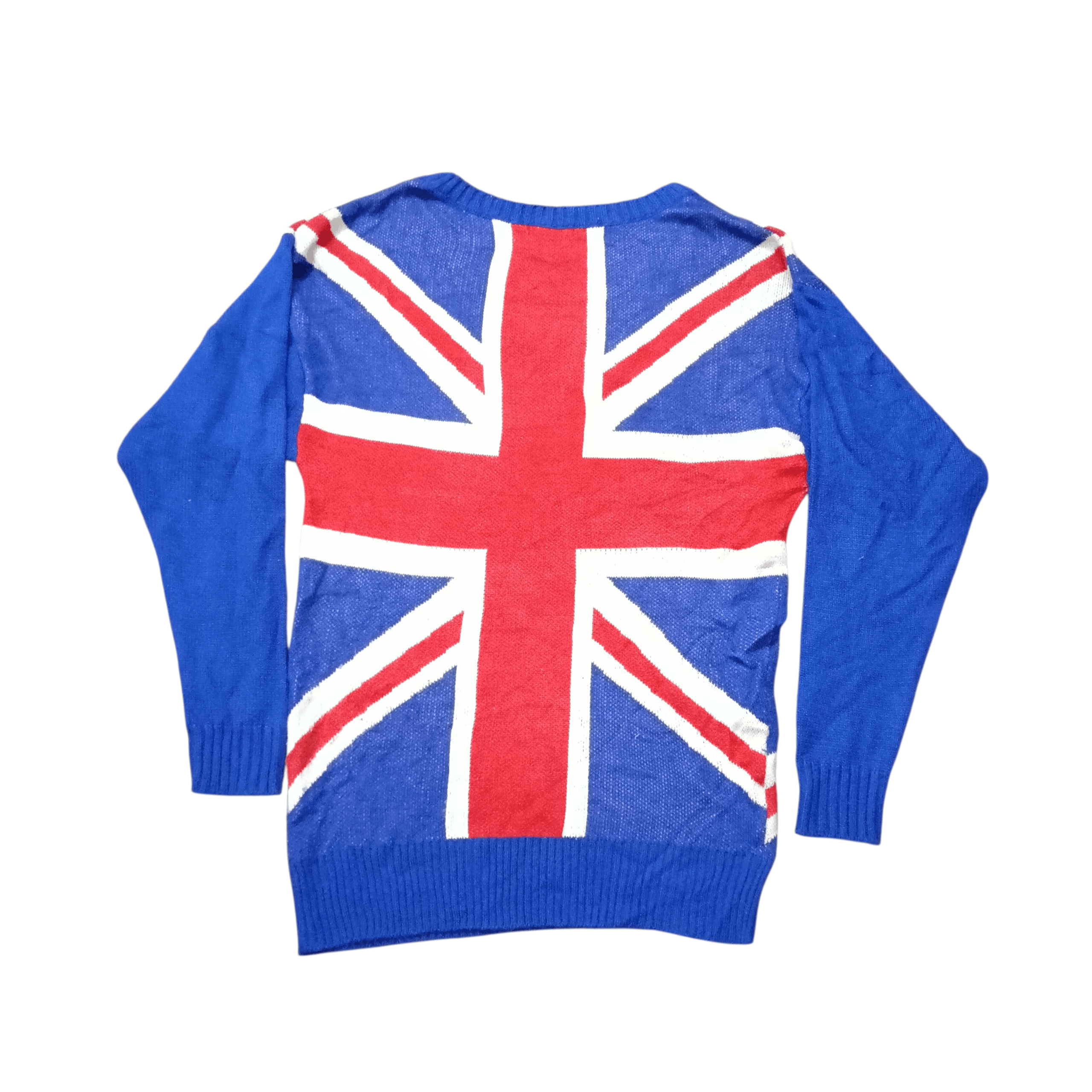 Japanese Brand UNION JACK Flag UK V-Neck Sweater Size L / US 10 / IT 46 - 2 Thumbnail