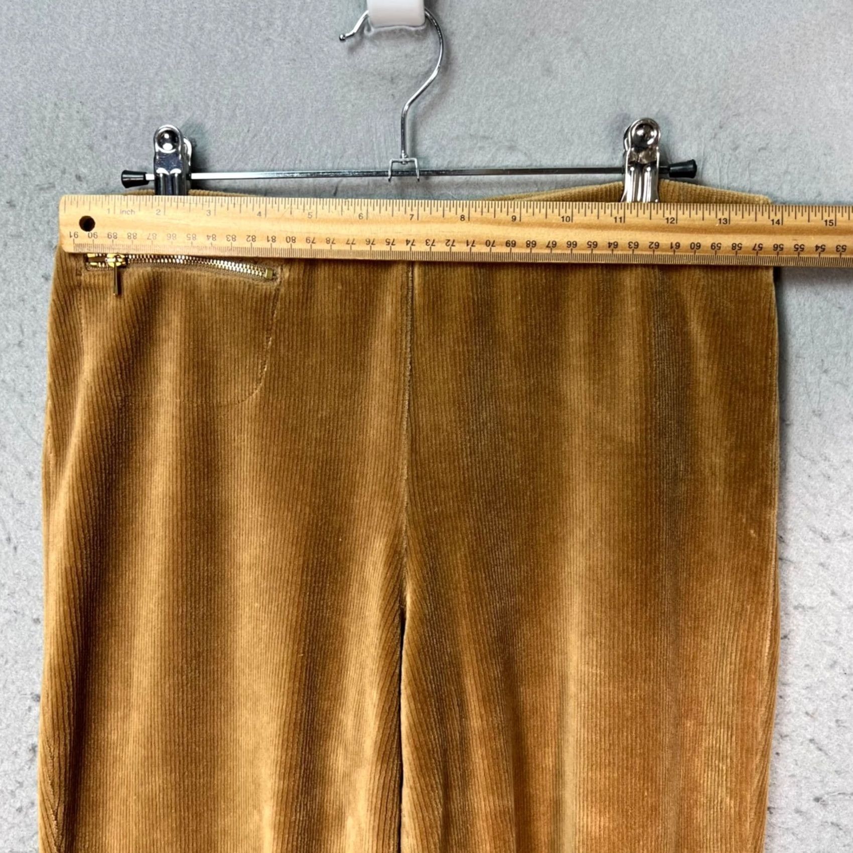 Polo Ralph Lauren Ralph Lauren Sport Womens Medium Tan Corduroy Pants w/ Gold Zip Accent Size 32" / US 10 / IT 46 - 6 Thumbnail