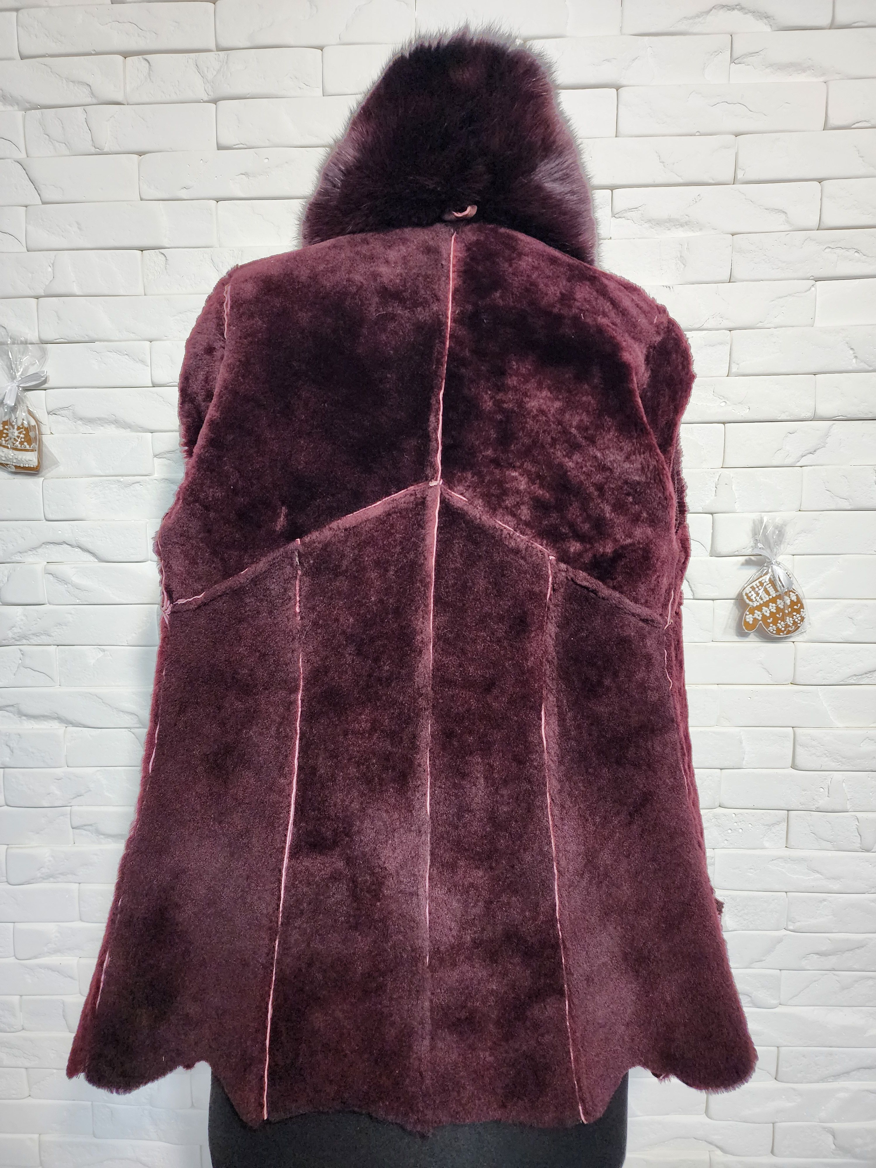 Furla Women's Brown Sheepskin Coat: Genuine Fur Collar Size M / US 6-8 / IT 42-44 - 6 Thumbnail