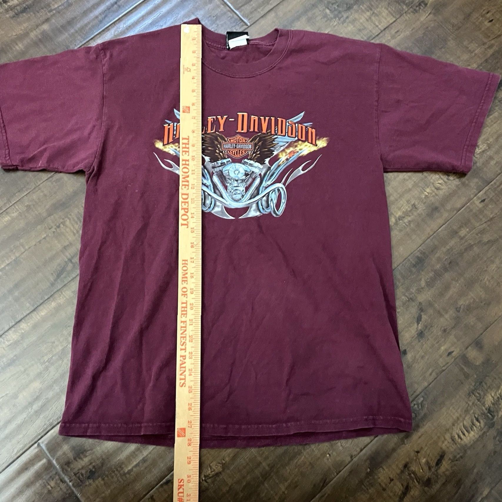 Harley Davidson VINTAGE Harley-Davidson Flame Engine V-Twin Shirt Large Tennessee Eagle Burgundy Size US L / EU 52-54 / 3 - 8 Thumbnail
