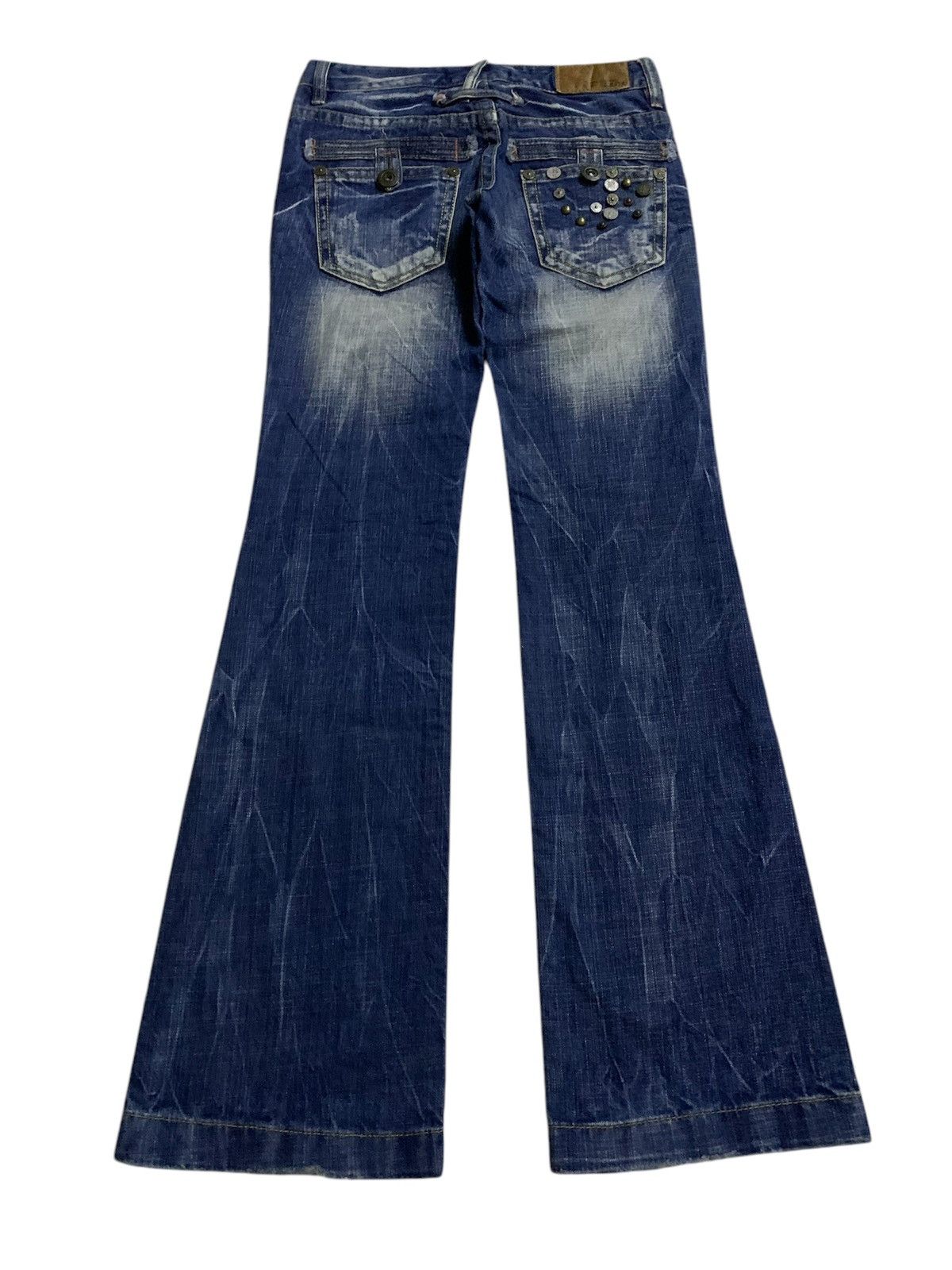 If Six Was Nine × Japanese Brand × Tornado Mart Vtg Japanese Brand Flare Lolita by Concert Clum Studs Denim Size 29" - 1 Thumbnail