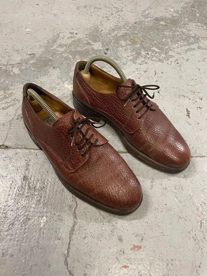 Balenciaga × Designer × Vintage Balenciaga Brown Leather Derby Shoes Size US 5.5 / EU 38 - 4 Thumbnail