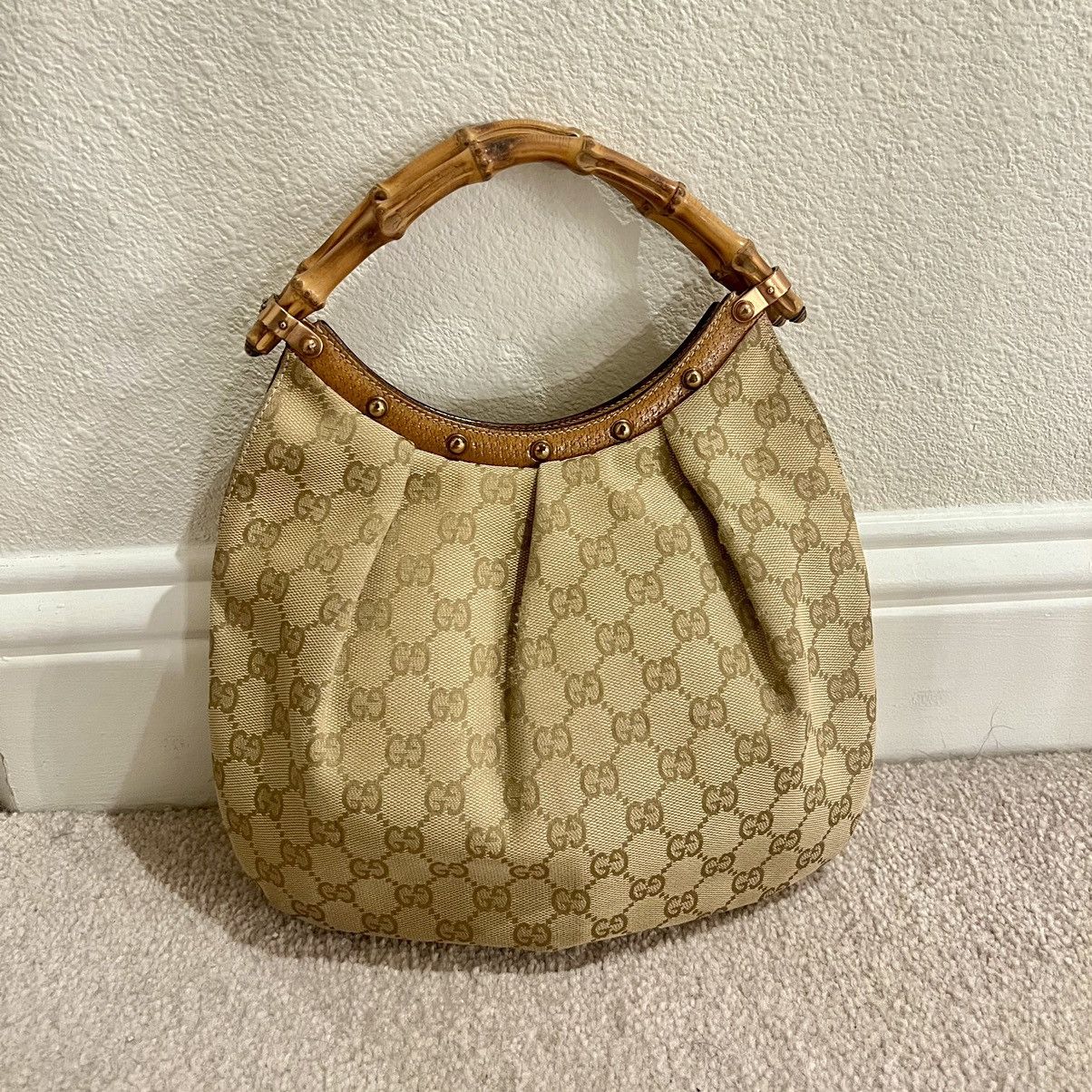Gucci Gucci GG Signature Canvas Bamboo Handle Handbag Size ONE SIZE - 2 Thumbnail