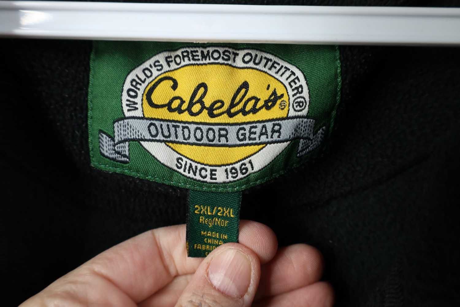 Cabelas Vintage Cabelas Spell Out Full Zip Fleece Vest Jacket Black Size US XXL / EU 58 / 5 - 7 Thumbnail