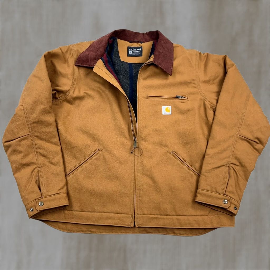 Carhartt Carhartt Jacket Men XL Brown Duck Relaxed Fit Winter Lined Canvas Bomber Jacket J97 103828 BRN Size US XL / EU 56 / 4 - 1 Thumbnail