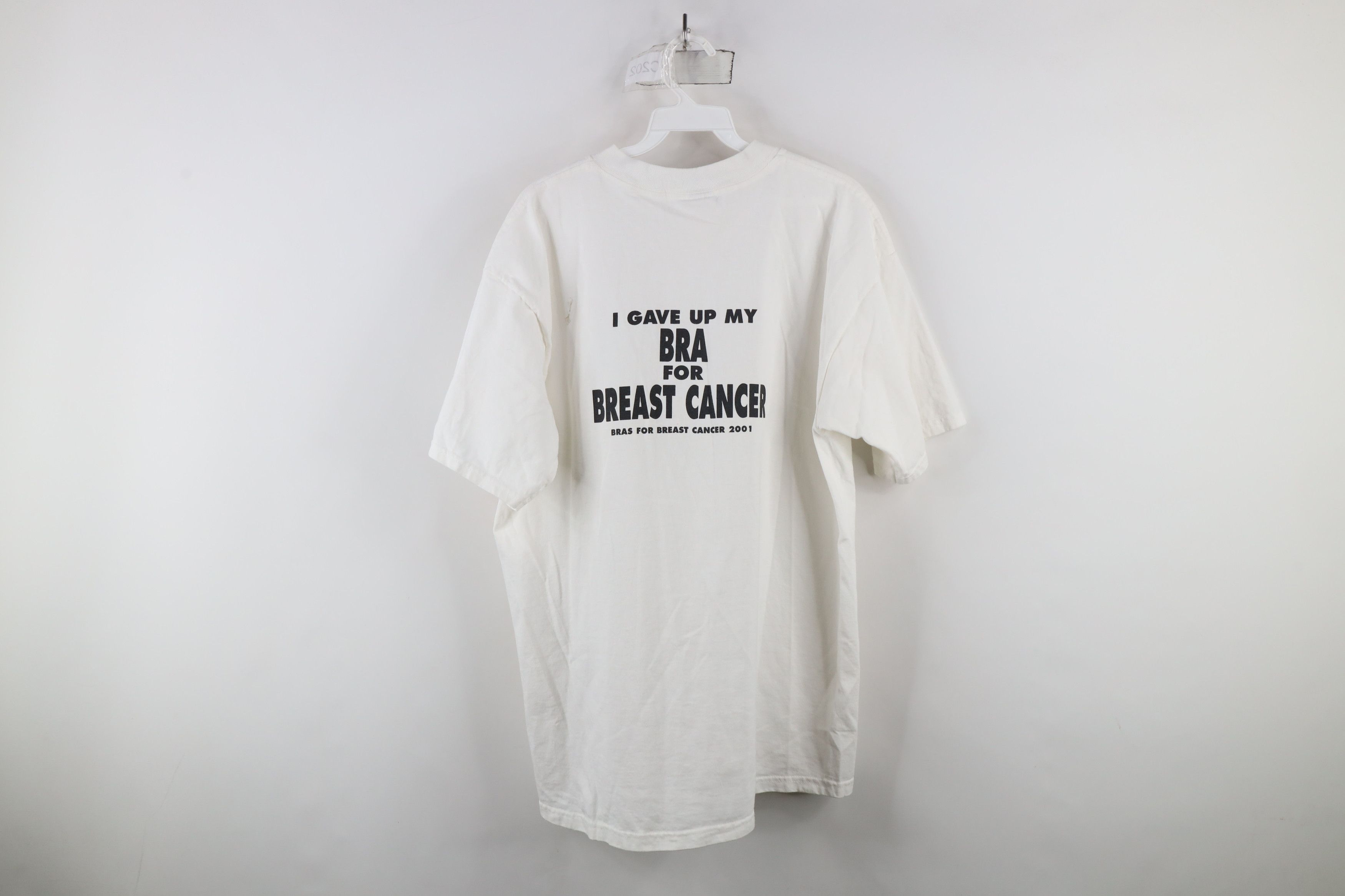Gildan × Vintage Vintage Y2K 2001 & Heifers Saloon Breast Cancer Bra T-Shirt Size L / US 10 / IT 46 - 10 Thumbnail