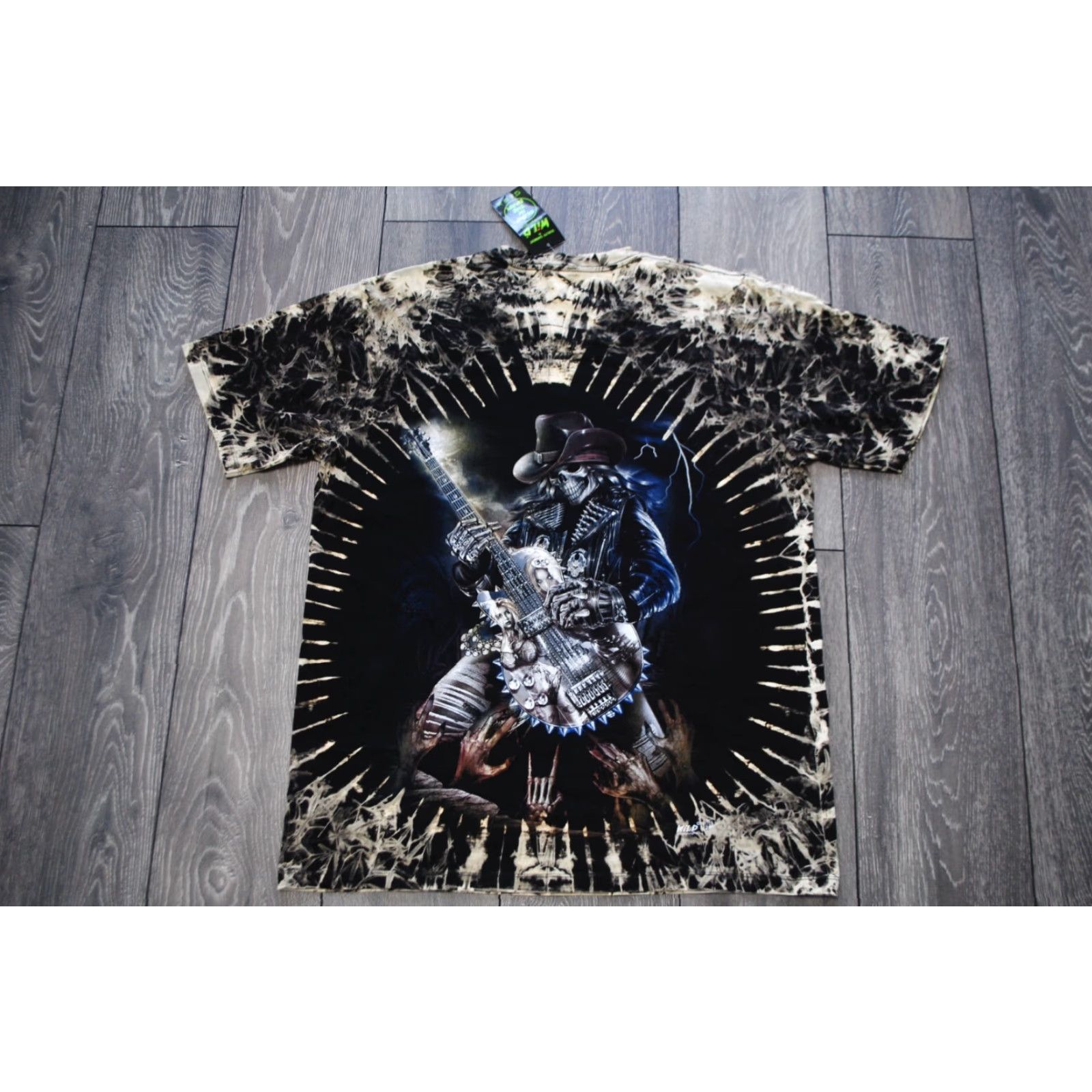 Vintage WILD T SHIRT ALL OVER PRINT SKELETON WITH GUITAR GLOW IN THE DARK MENS XL T-Shirt Size US XL / EU 56 / 4 - 7 Thumbnail