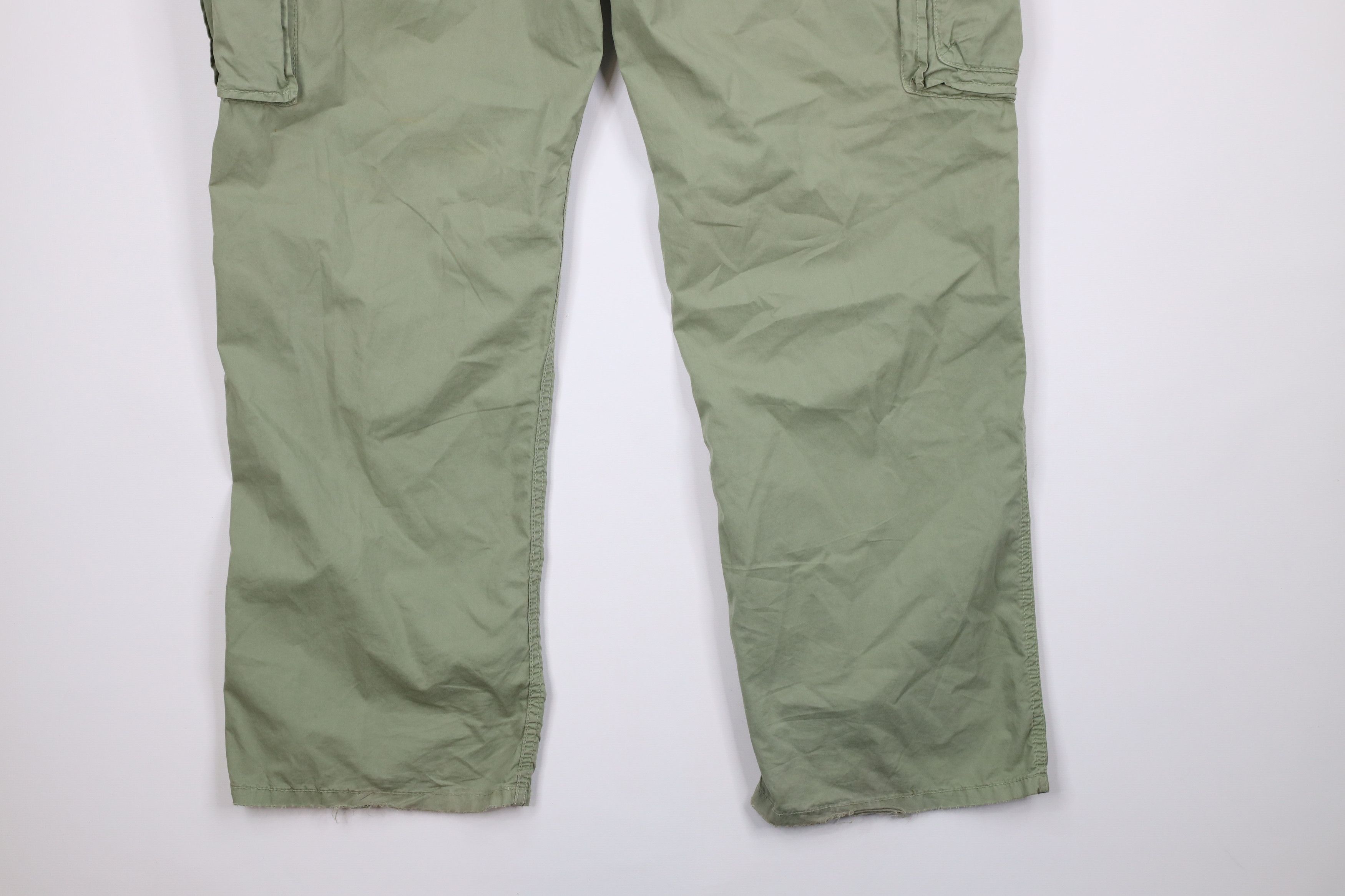 Ralph Lauren × Vintage Vintage 90s Ralph Lauren Military Wide Leg Cargo Pants Green Size US 40 / EU 56 - 15 Thumbnail