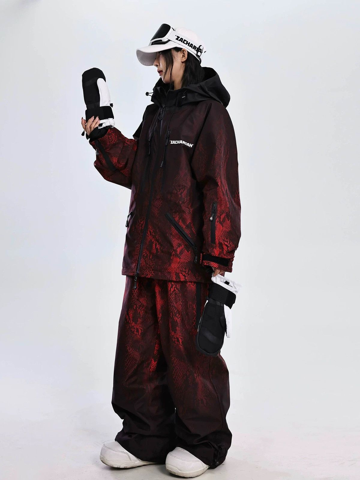 Other Red Scale Snake Pattern Outdoor Windproof Ski Suit Size US 32 / EU 48 - 5 Thumbnail