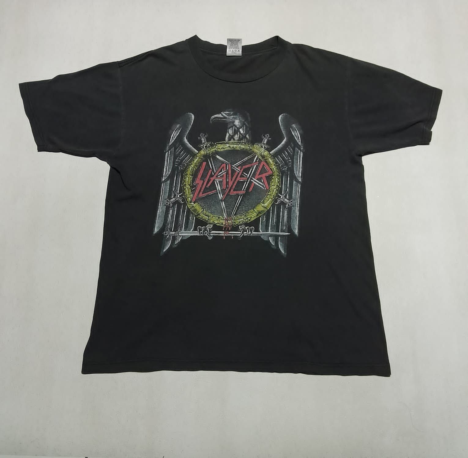 Band Tees 00's Slayer Sun Faded Eagle Silver Shirt Size US L / EU 52-54 / 3 - 2 Thumbnail