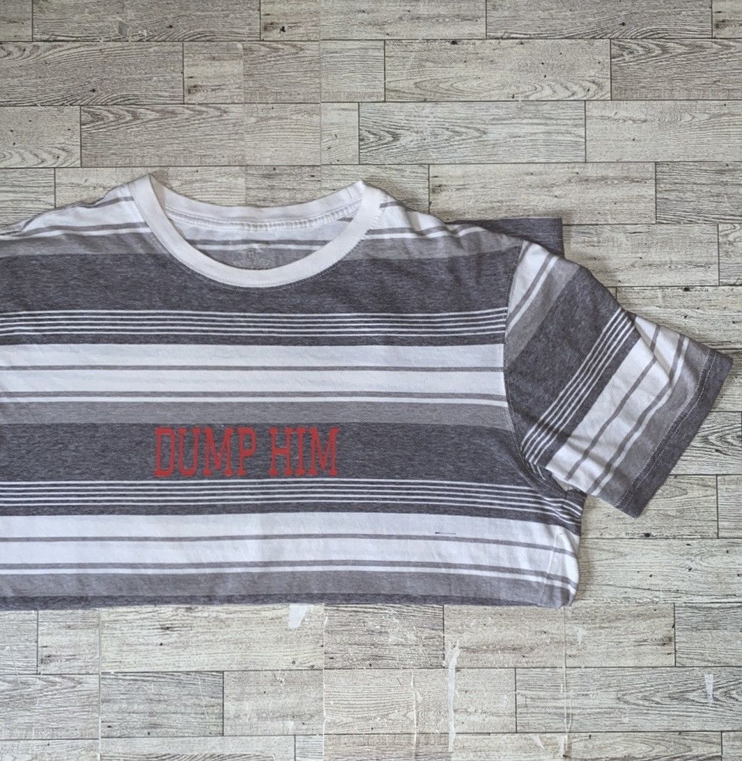 Vintage Vintage Y2K Style, Dump Him, Upcycled Oversized, Striped Tee Size L / US 10 / IT 46 - 17 Thumbnail