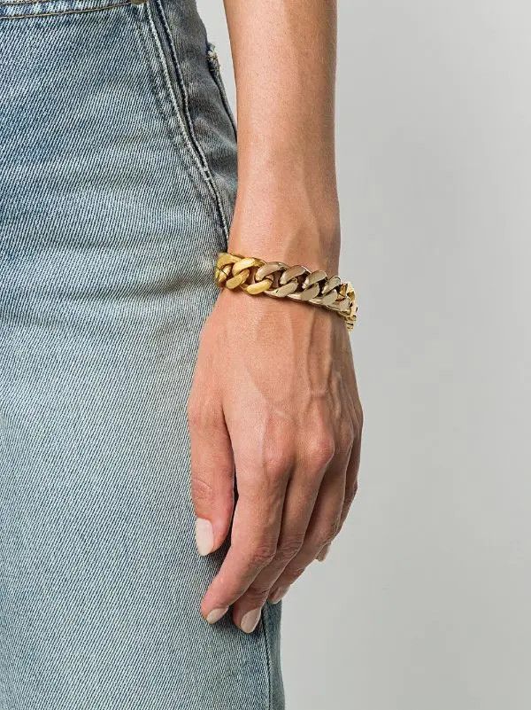 Saint Laurent Paris o1b1hav110425 635705 Size: M / Two Tone Chain Bracelet Metal Size ONE SIZE - 3 Thumbnail