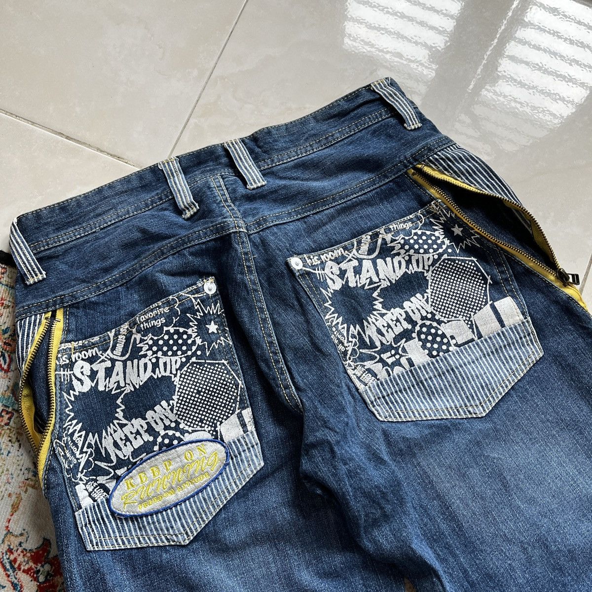 Japanese Brand Vintage Y2K Double focus denim pants Size US 29 - 7 Thumbnail