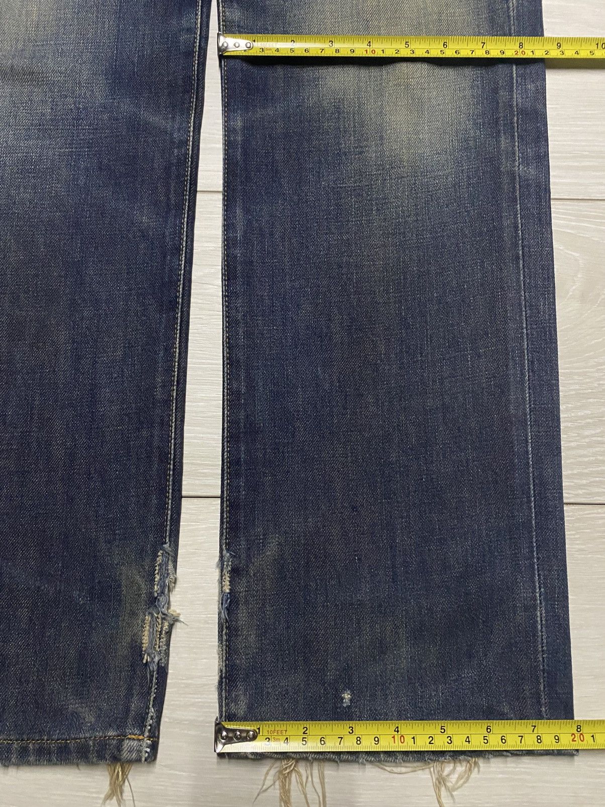 Junya Watanabe Vintage Edwin 503 Mud Wash Distressed Loose Jeans Size US 29 - 17 Thumbnail