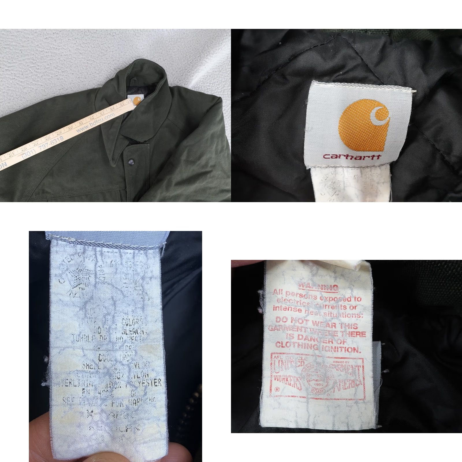 Carhartt VINTAGE Carhartt Jacket Mens L Green Quilted Lined Canvas Workwear Outdoor Coat Size US L / EU 52-54 / 3 - 8 Thumbnail