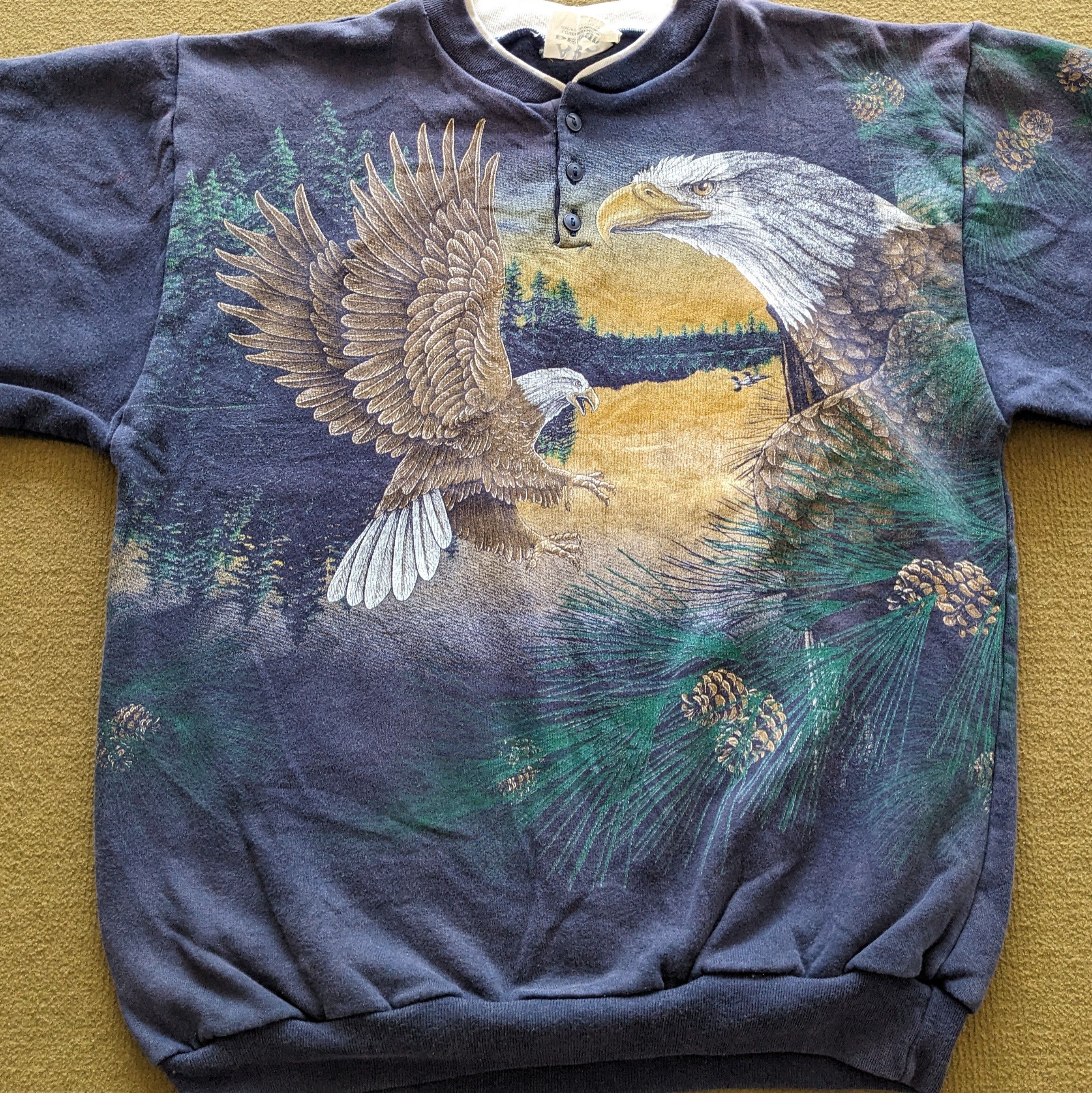 Vintage Vintage EAGLE ART Streetwear Style Sweatshirt Size US M / EU 48-50 / 2 - 2 Thumbnail