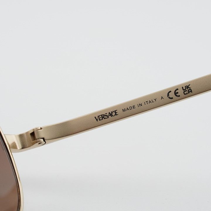 Versace Versace VE2293 1252/13 Square Sunglasses - Gold Frame, Brown Size ONE SIZE - 7 Thumbnail